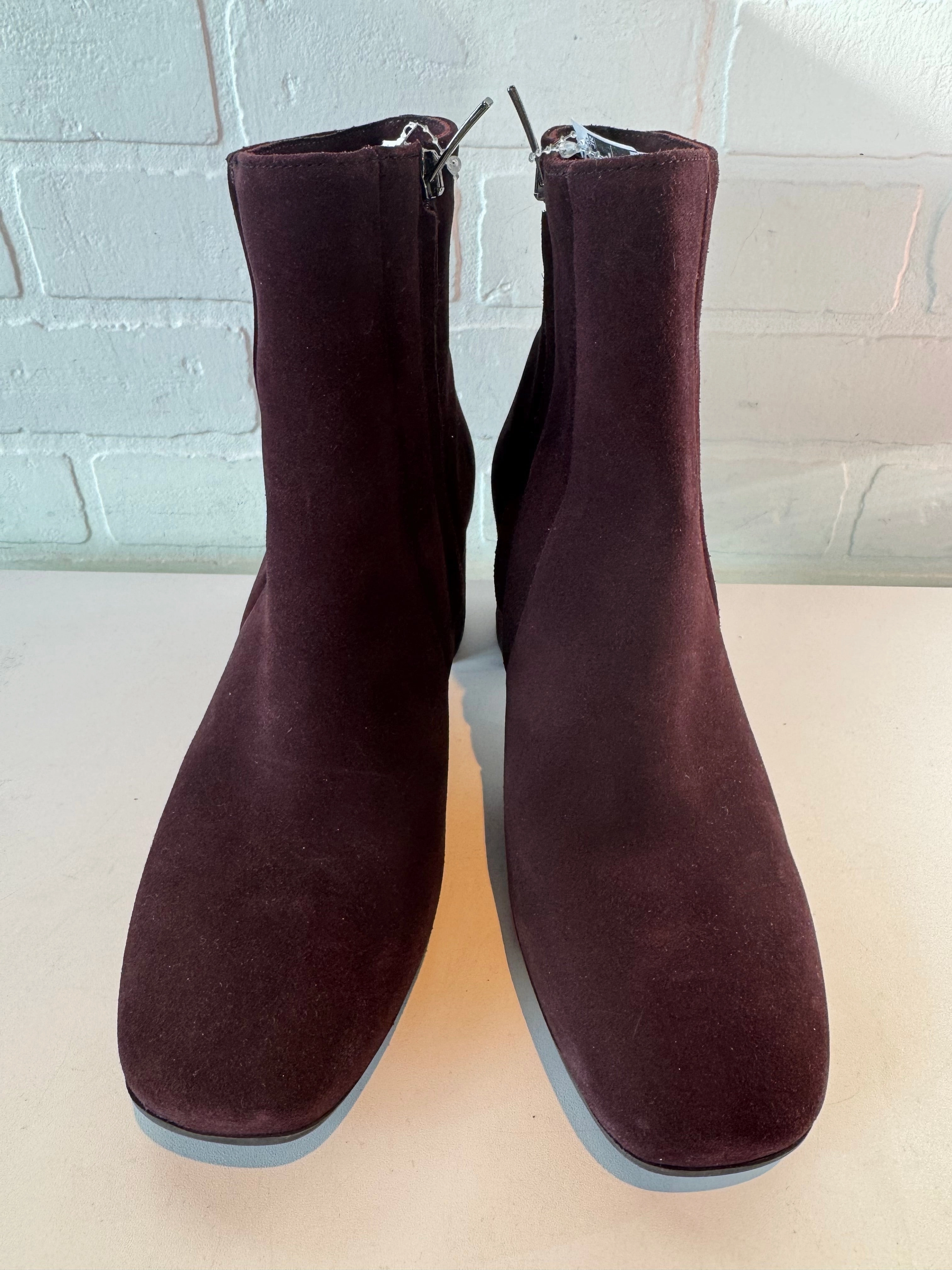 Boots Ankle Heels By Joanie Suede In Purple, Size: 8.5 Anti-Friction Feather Light Nature Lover