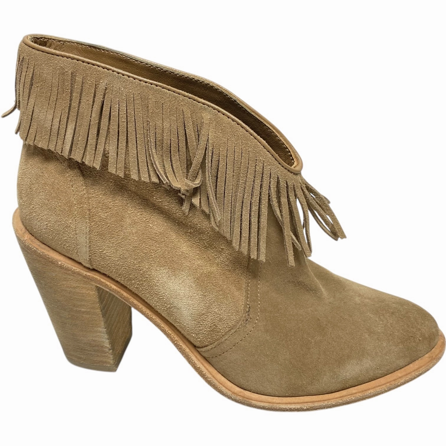 Cushioned Step Rainy Days Boots Ankle Heels By Joie In Brown, Size: 9