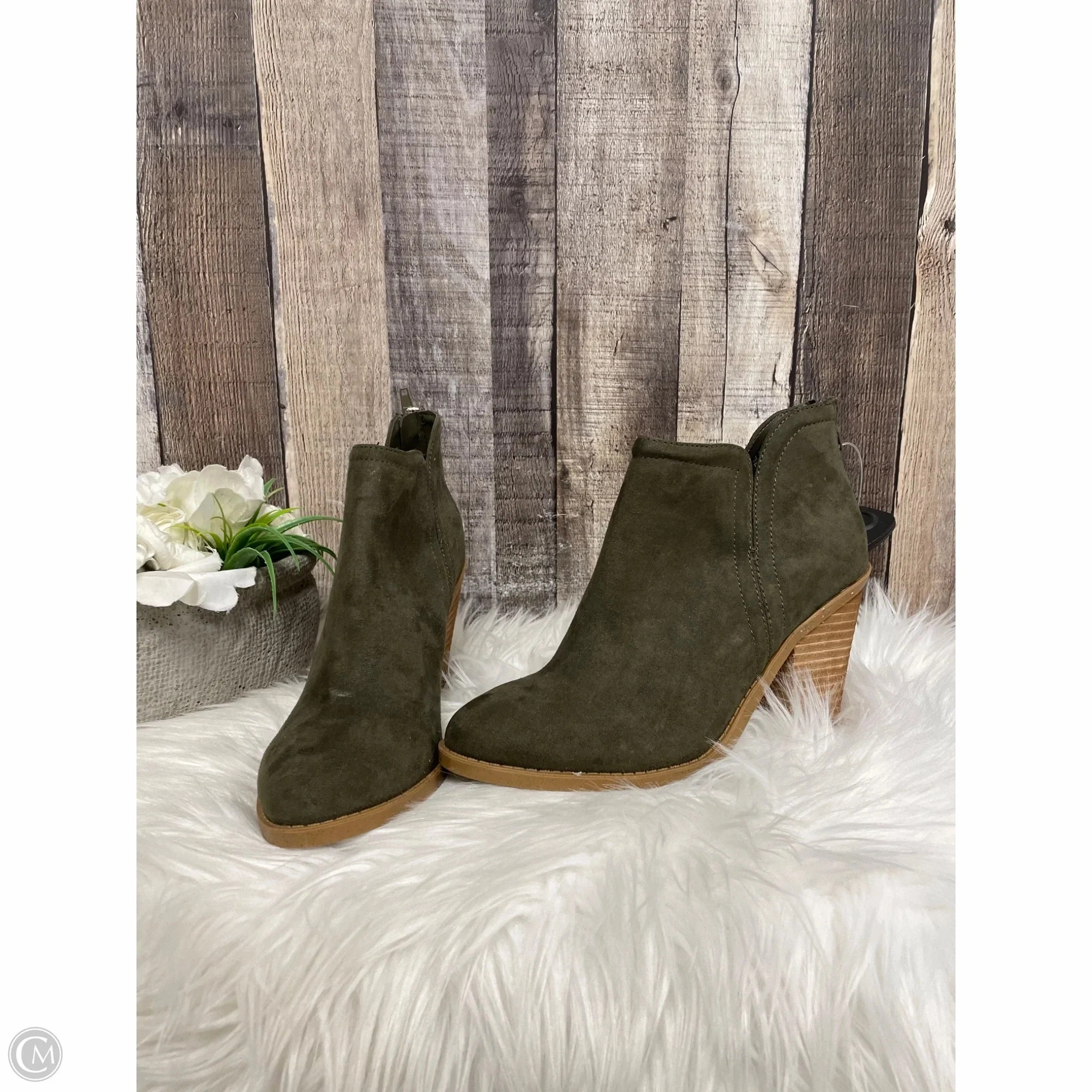 Shock absorption Boots Ankle Heels By Joie In Green, Size: 8
