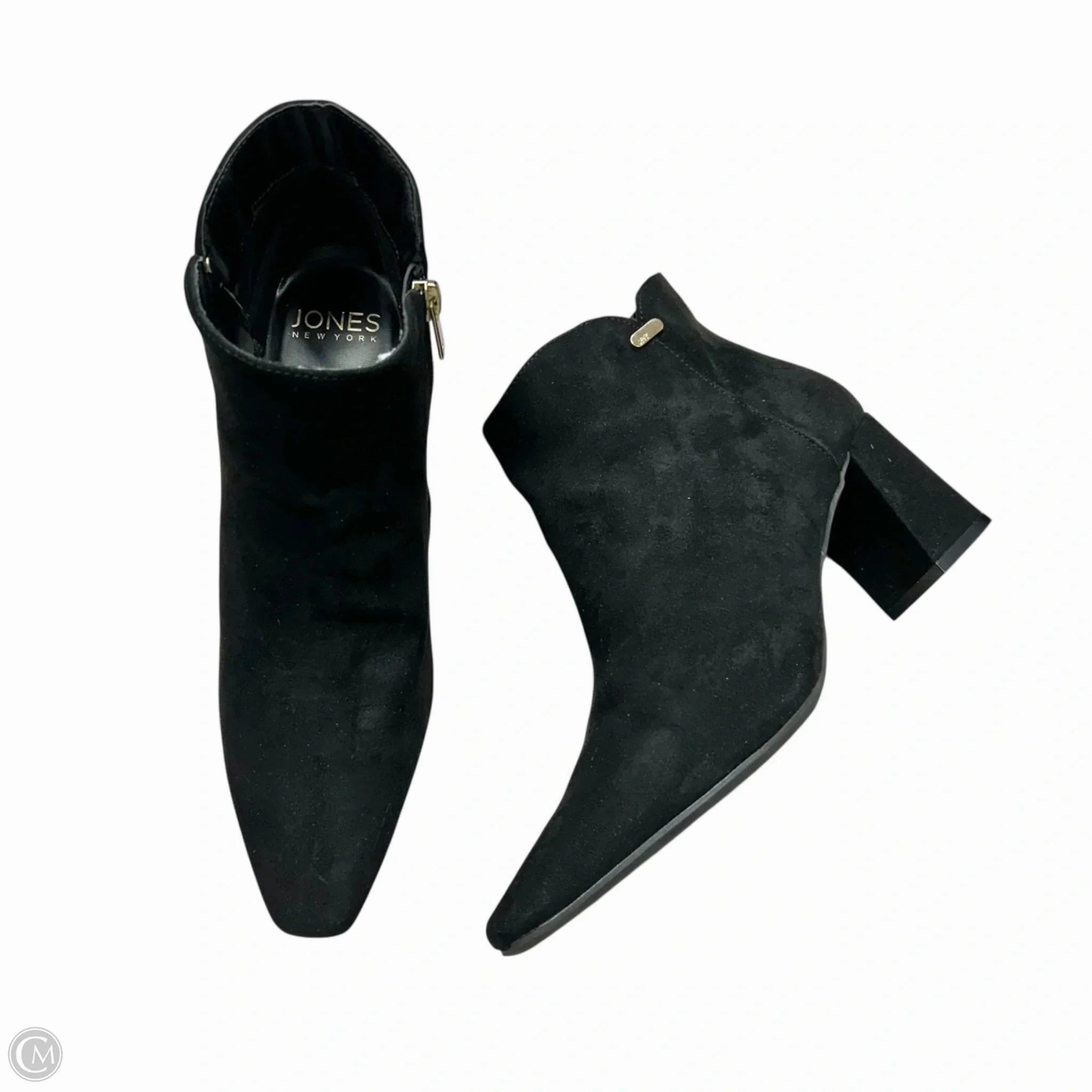Boots Ankle Heels By Jones New York In Black, Size: 8.5 Suede Anti Slip Traction