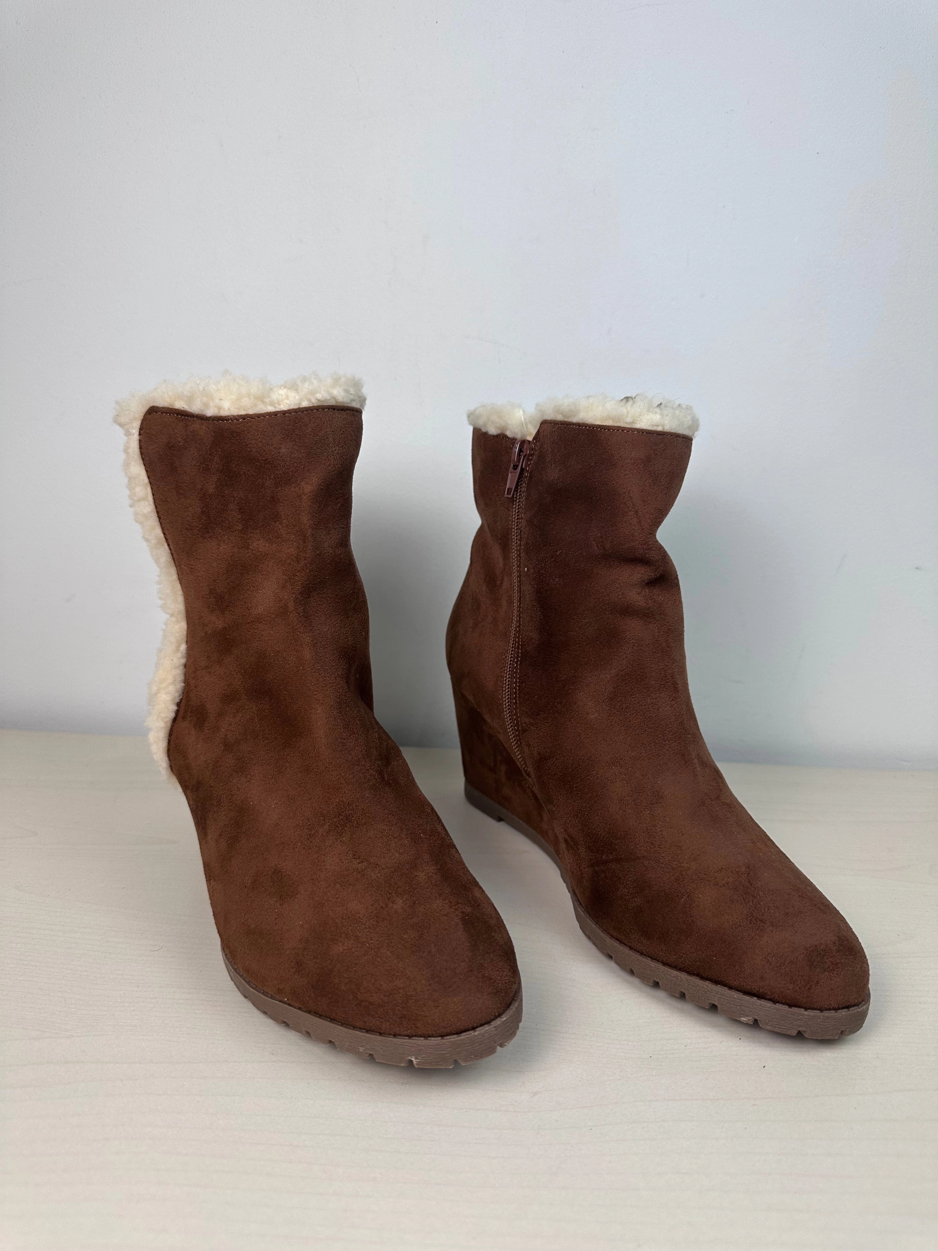Boots Ankle Heels By Journee Collection In Brown, Size: 10 Urban Explorer