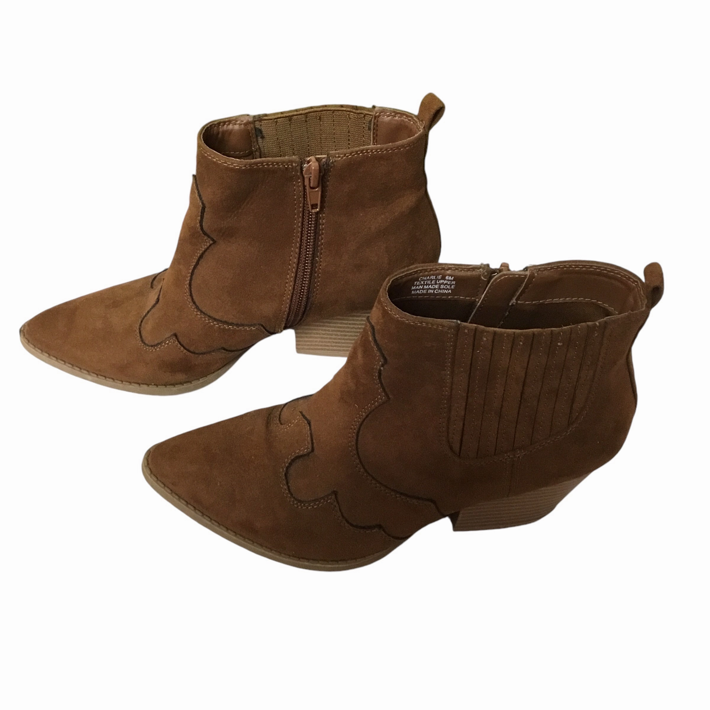 Boots Ankle Heels By Kaari Blue In Brown, Size: 6 Comfortable toe box