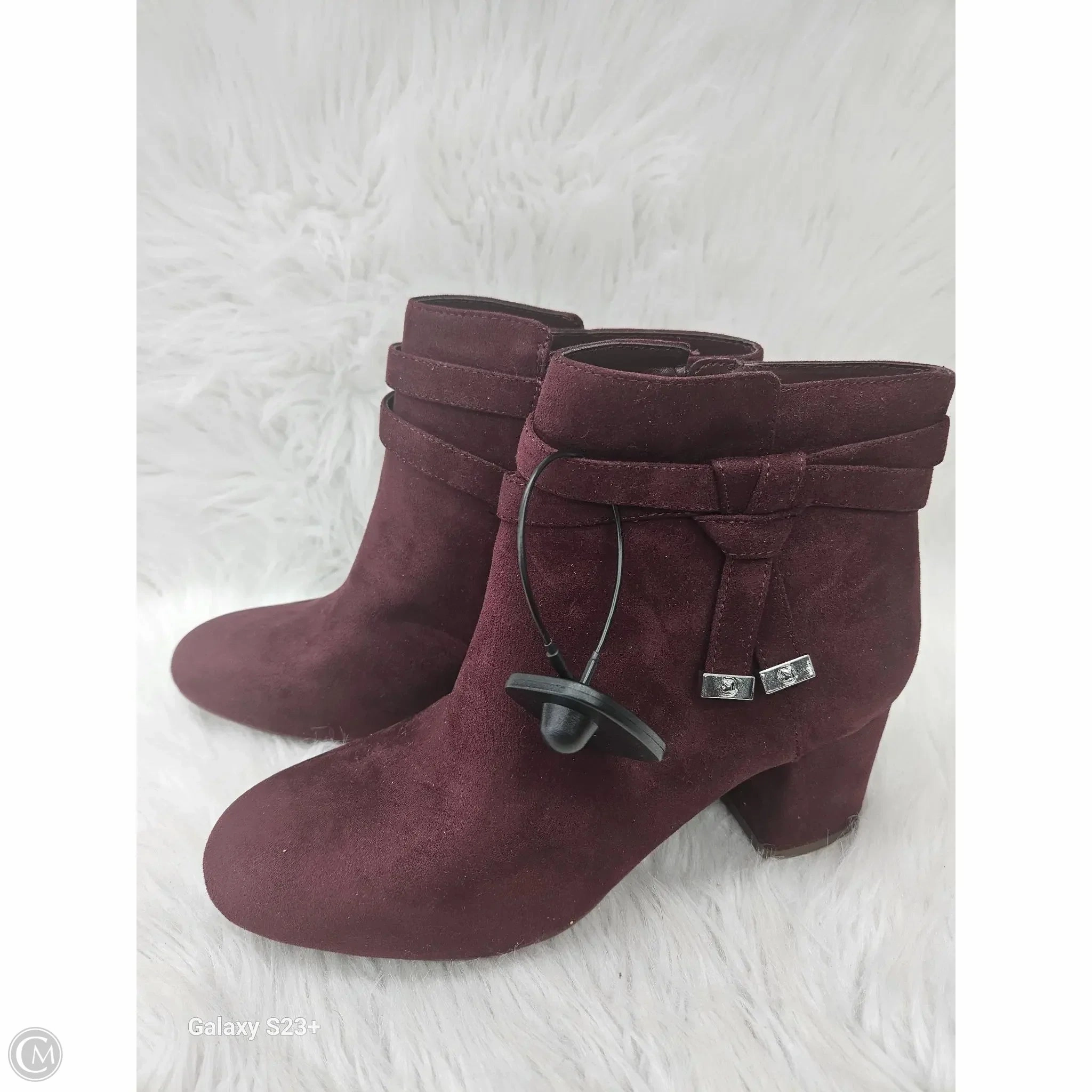 Boots Ankle Heels By Kelly And Katie In Maroon, Size: 11 Odor Control Technology Cold Weather