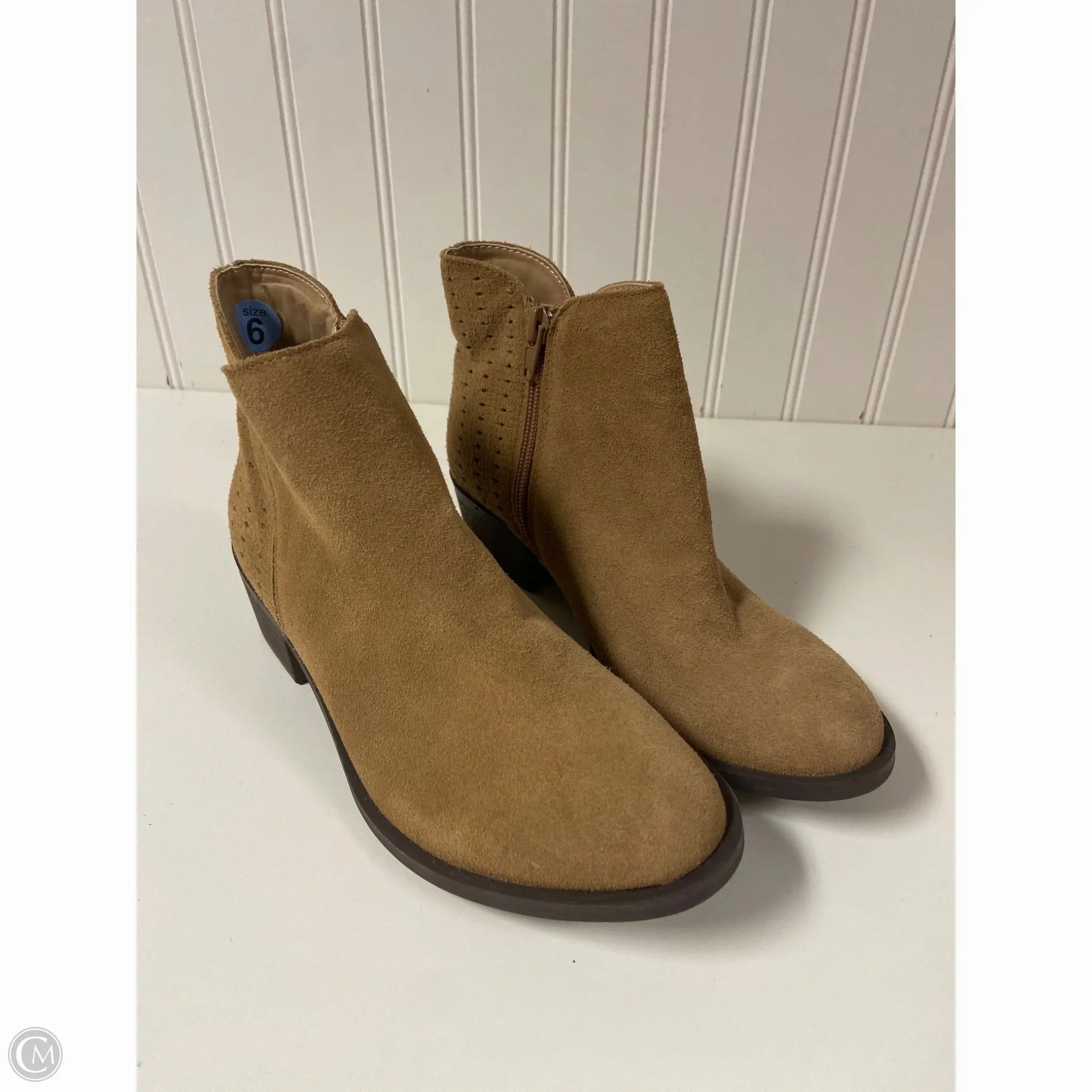 Boots Ankle Heels By Kensie In Tan, Size: 6 Comfort Wrap
