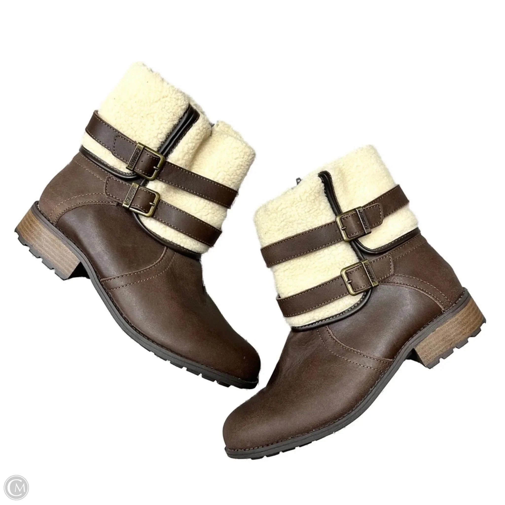 Boots Ankle Heels By Khombu In Brown & Cream, Size: 11 Secure Hold All Weather Mountain Climber
