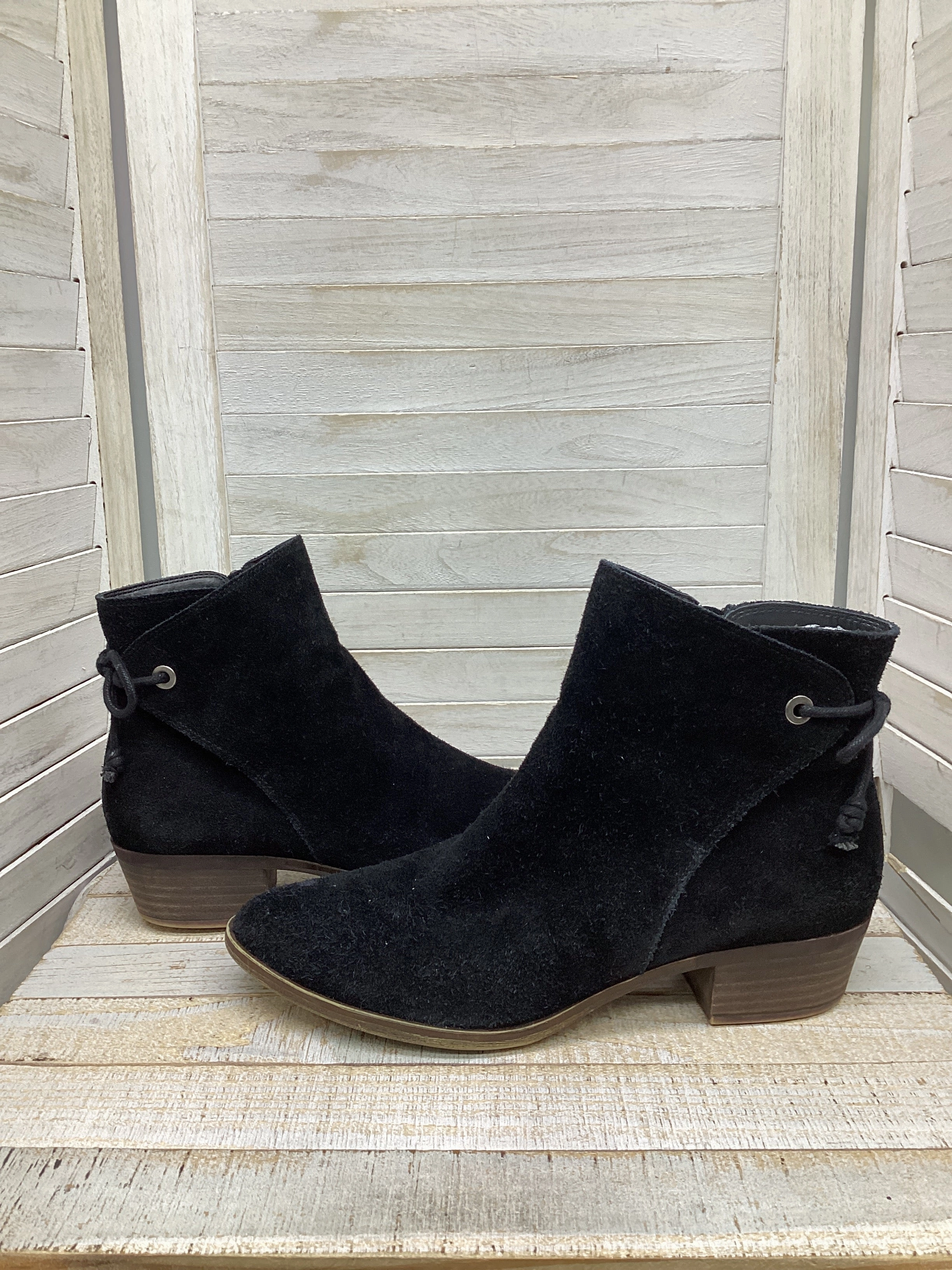Boots Ankle Heels By Lucky Brand In Black, Size: 9.5 Seamless Comfort Urban Commute Adjustable Strap Mechanism