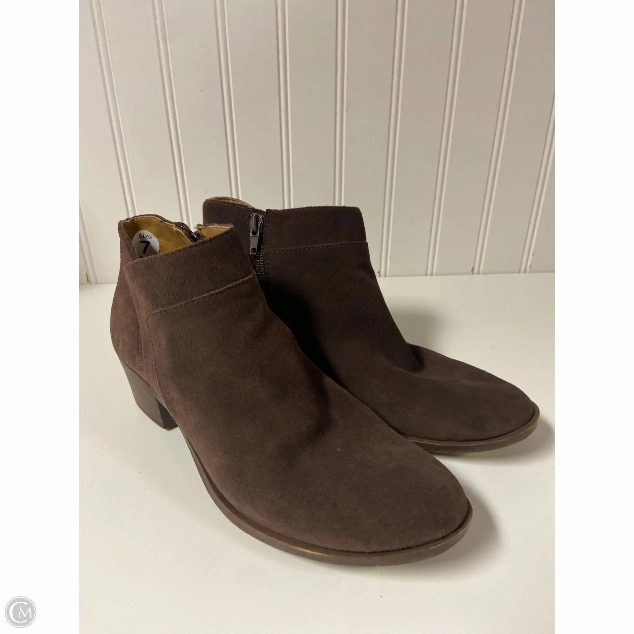 Shock absorption tech work mode Boots Ankle Heels By Lucky Brand In Brown, Size: 7