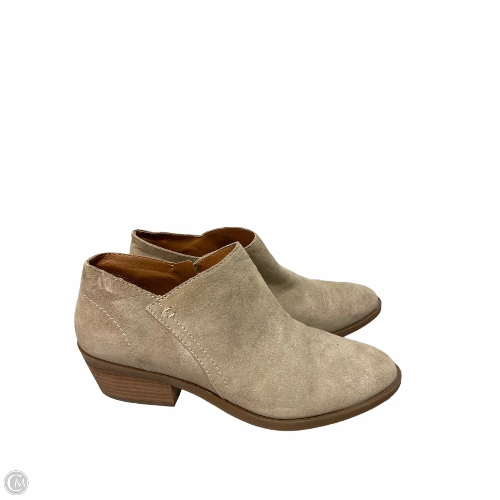 Boots Ankle Heels By Lucky Brand In Tan, Size: 9 Eco Material Functional Minimalist Solid Stitching