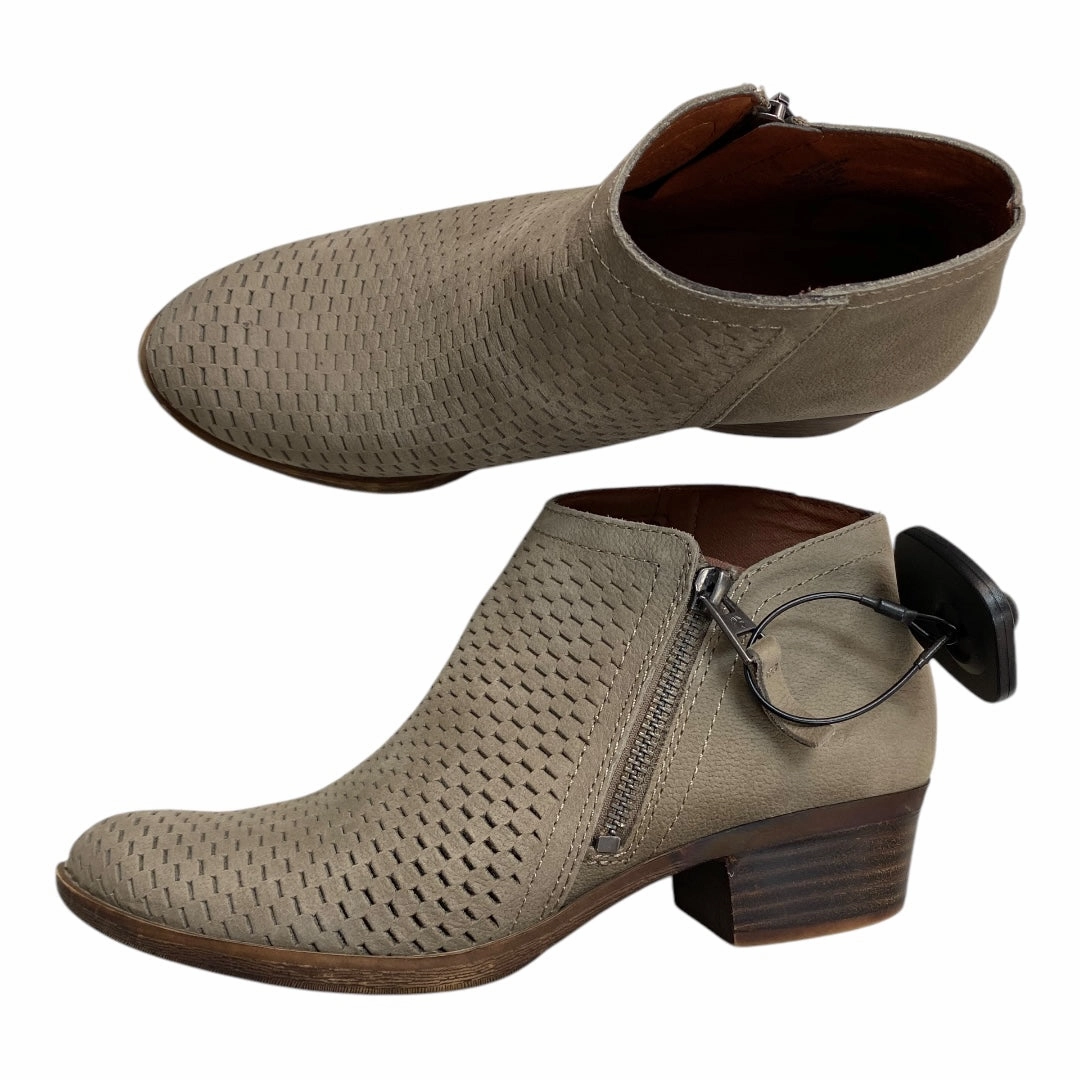 Boots Ankle Heels By Lucky Brand In Taupe, Size: 6.5 Outdoor Ready