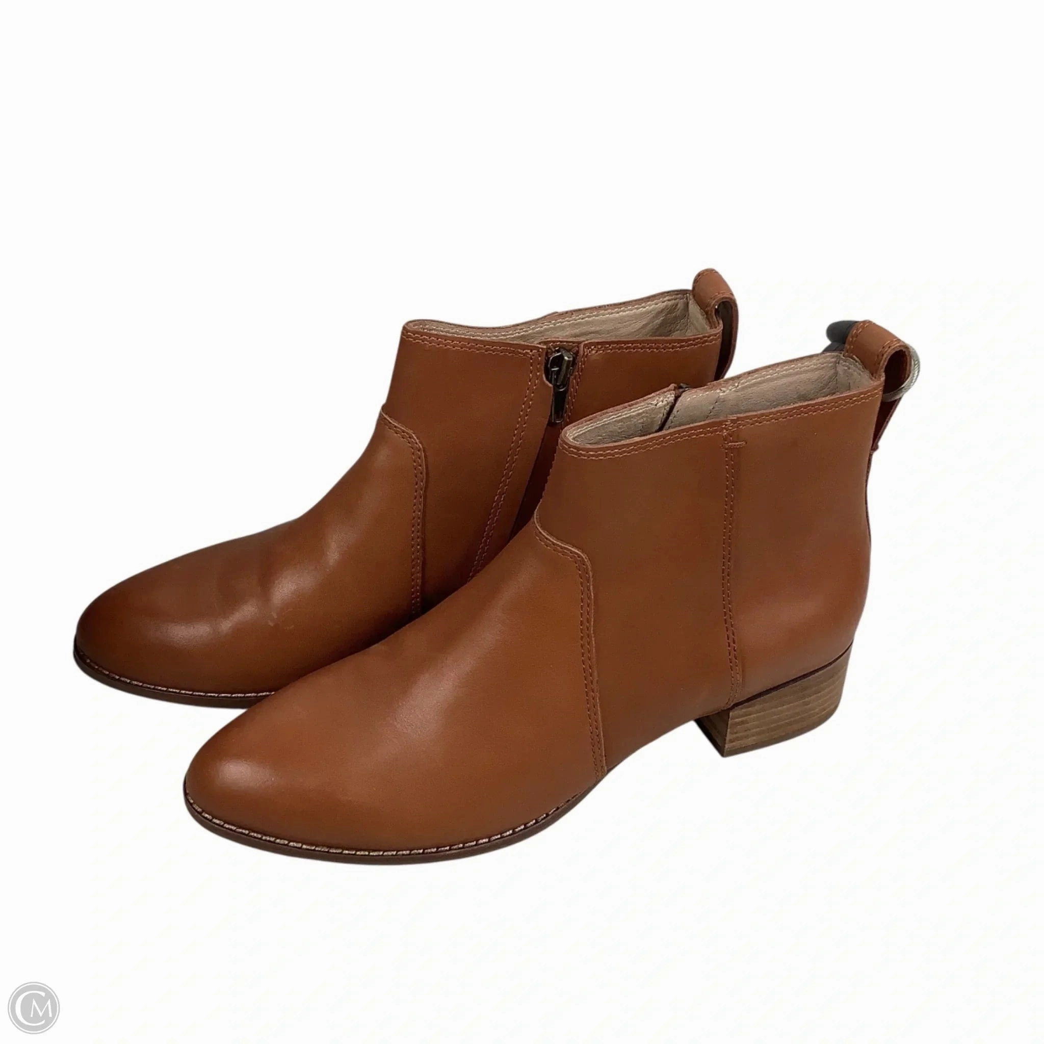 Boots Ankle Heels By Madewell In Brown, Size: 8.5 Long Hour Crisp Edge