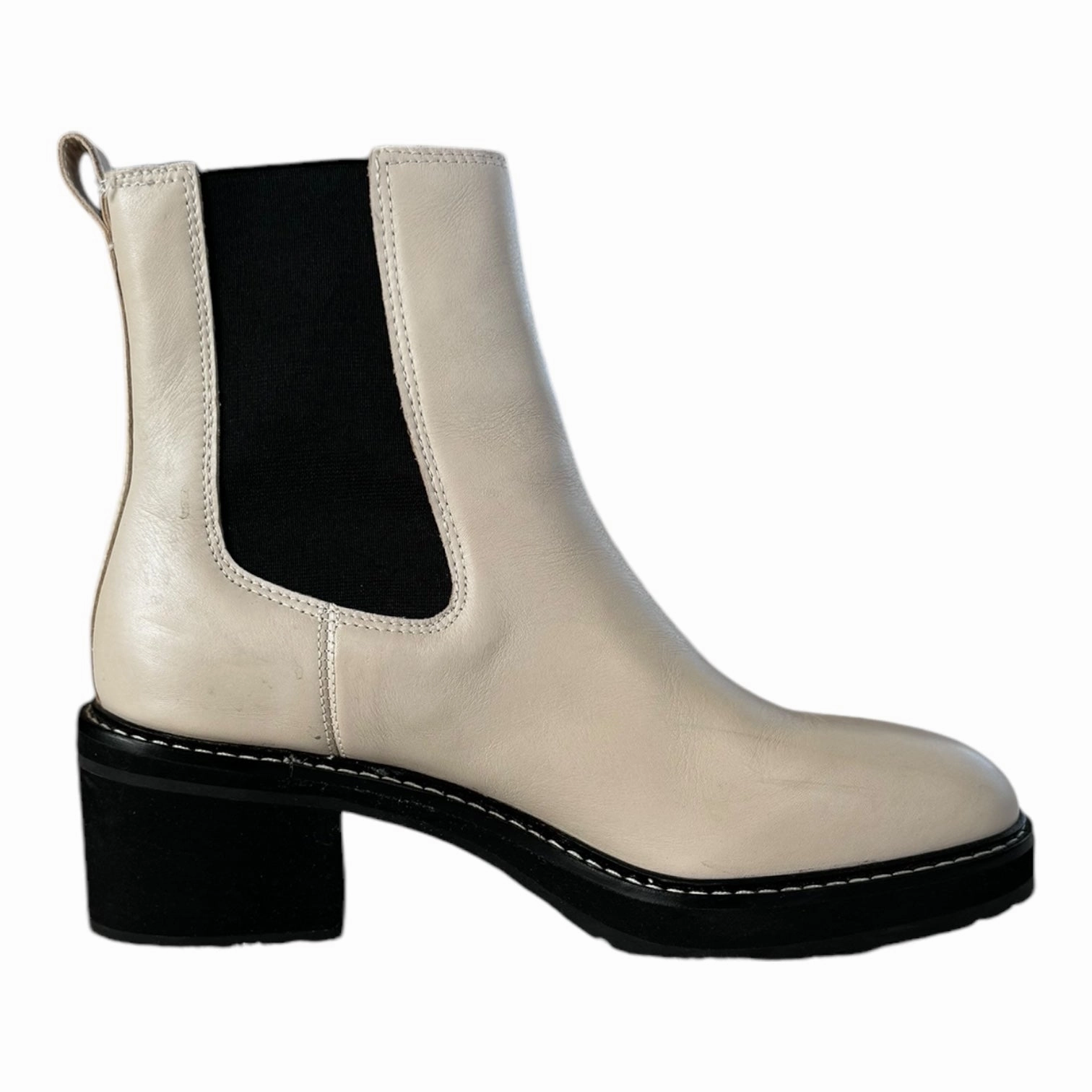 Boots Ankle Heels By Madewell In Cream, Size: 10 subtle style Croc Look