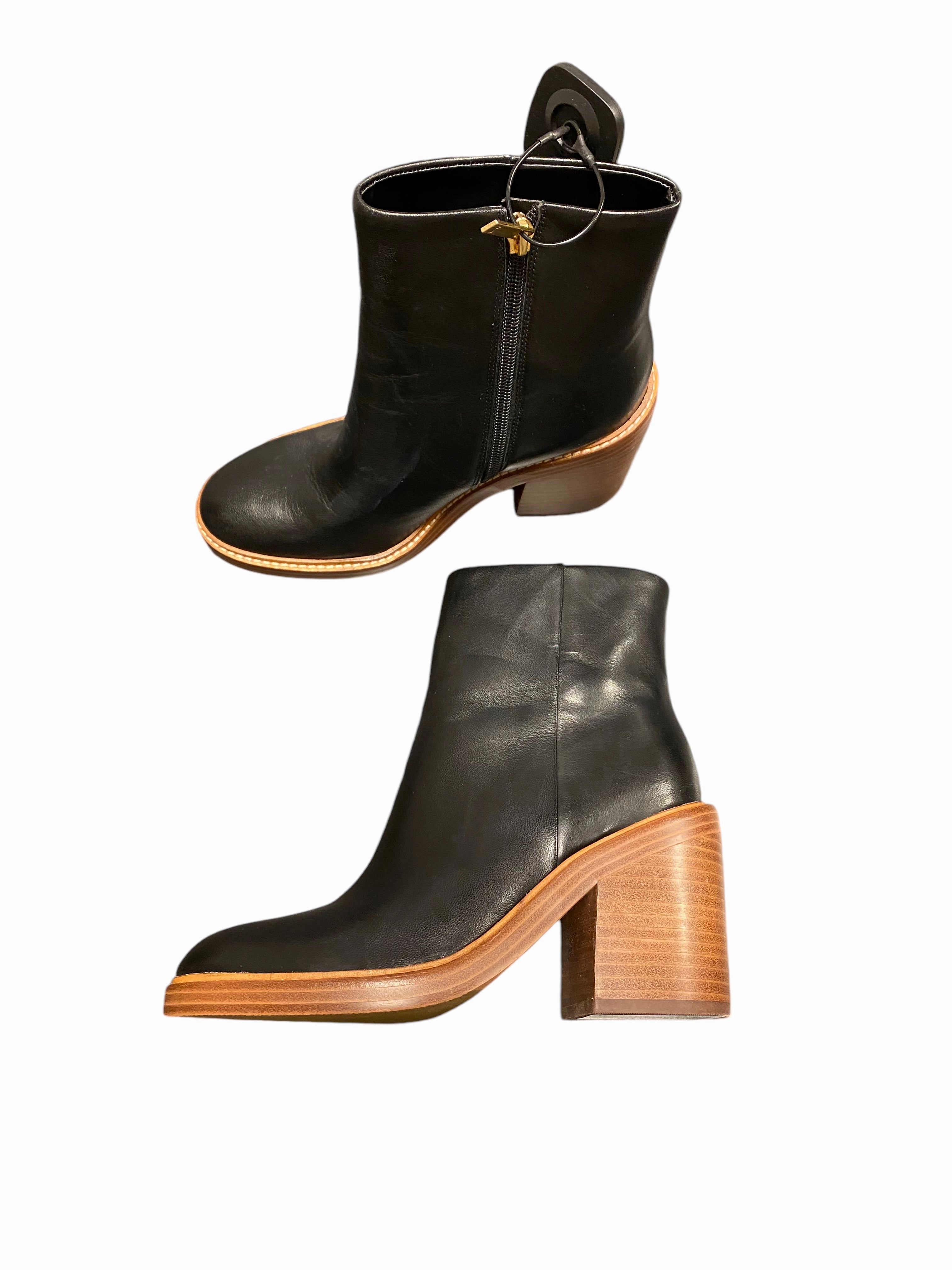 Ergonomic Design Work Day Boots Ankle Heels By Marc Fisher In Black, Size: 6.5