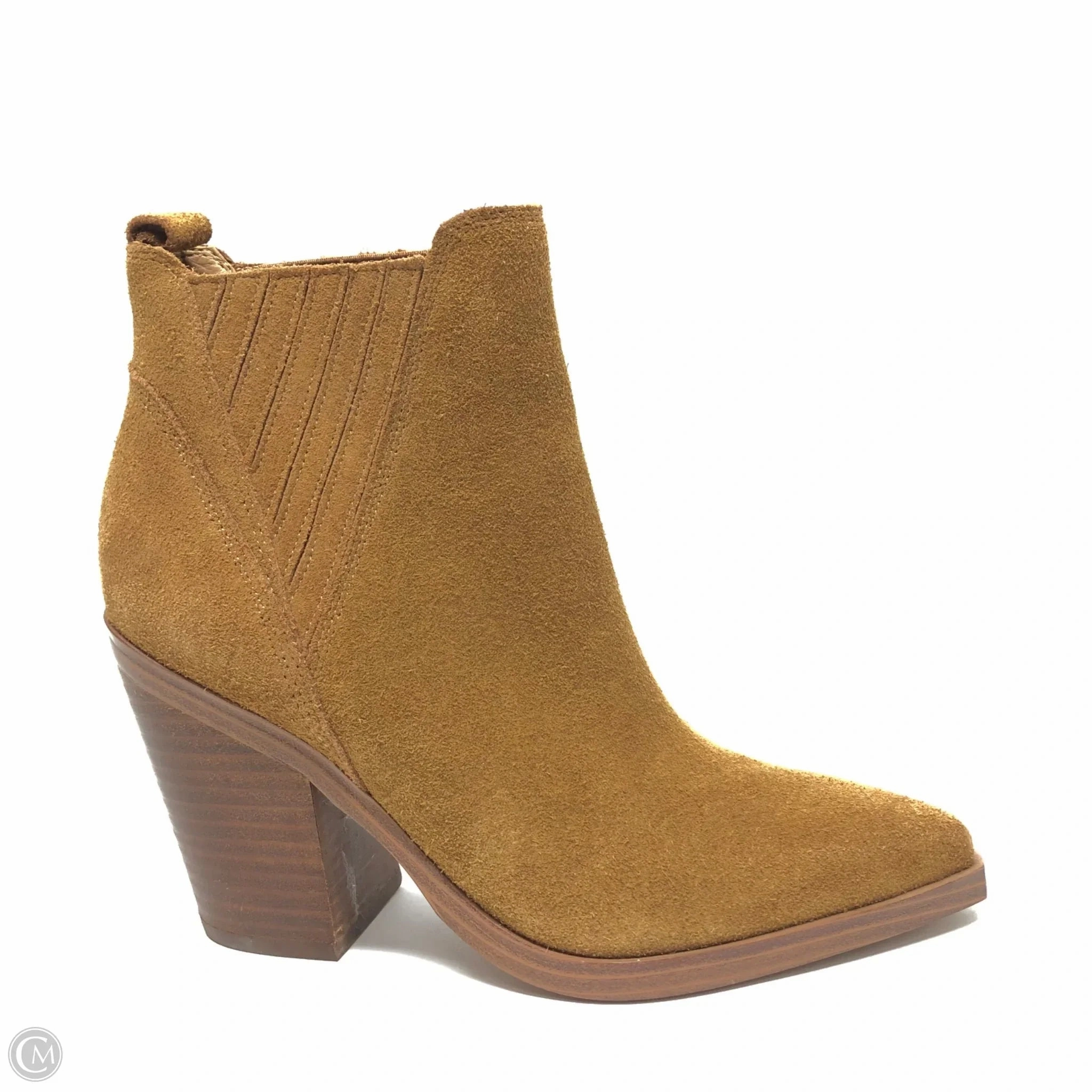 City Trek Breathable Snowy Path Boots Ankle Heels By Marc Fisher In Brown, Size: 5