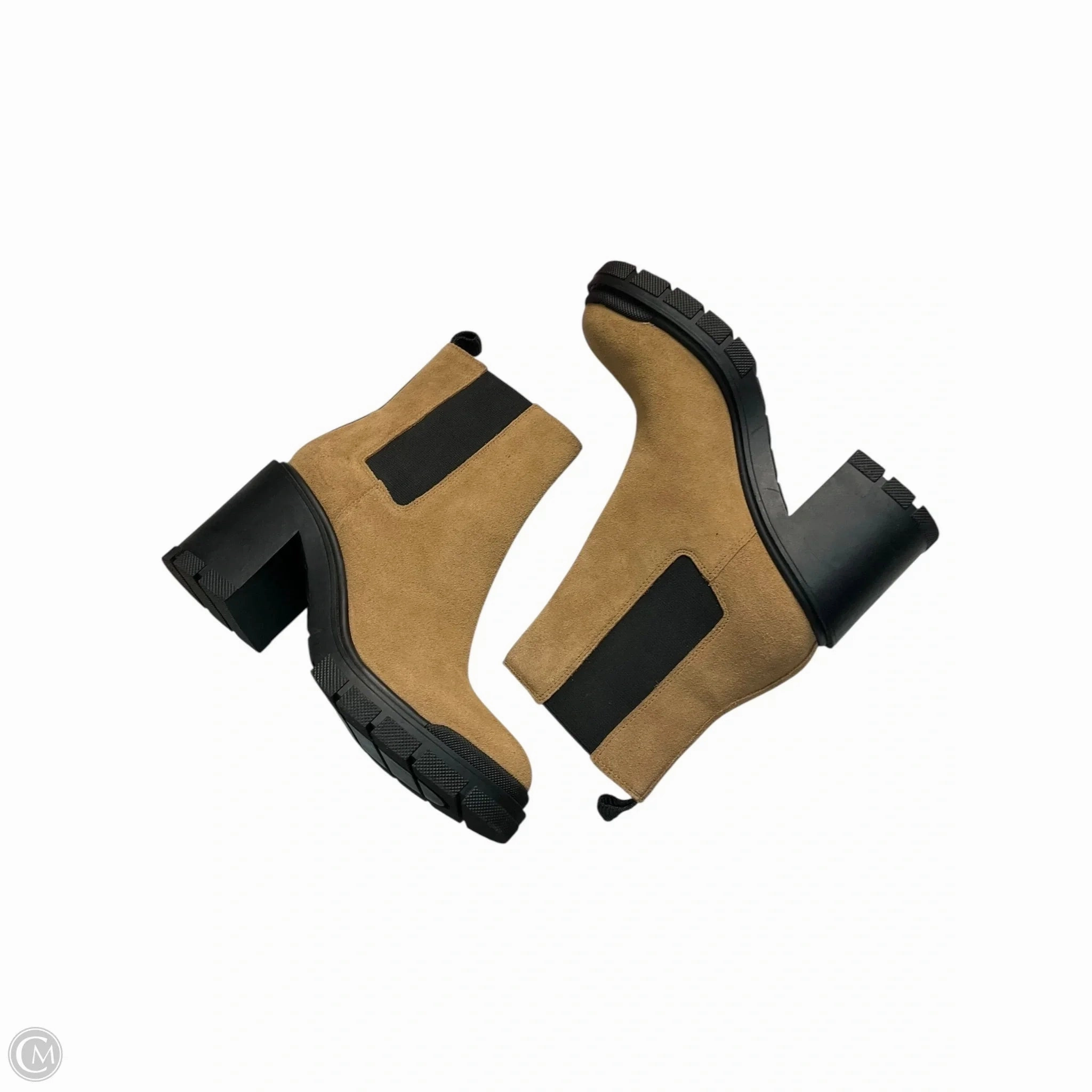Boots Ankle Heels By Marc Fisher In Brown, Size: 7 Trendy Protection All Weather Cold Weather Commuter