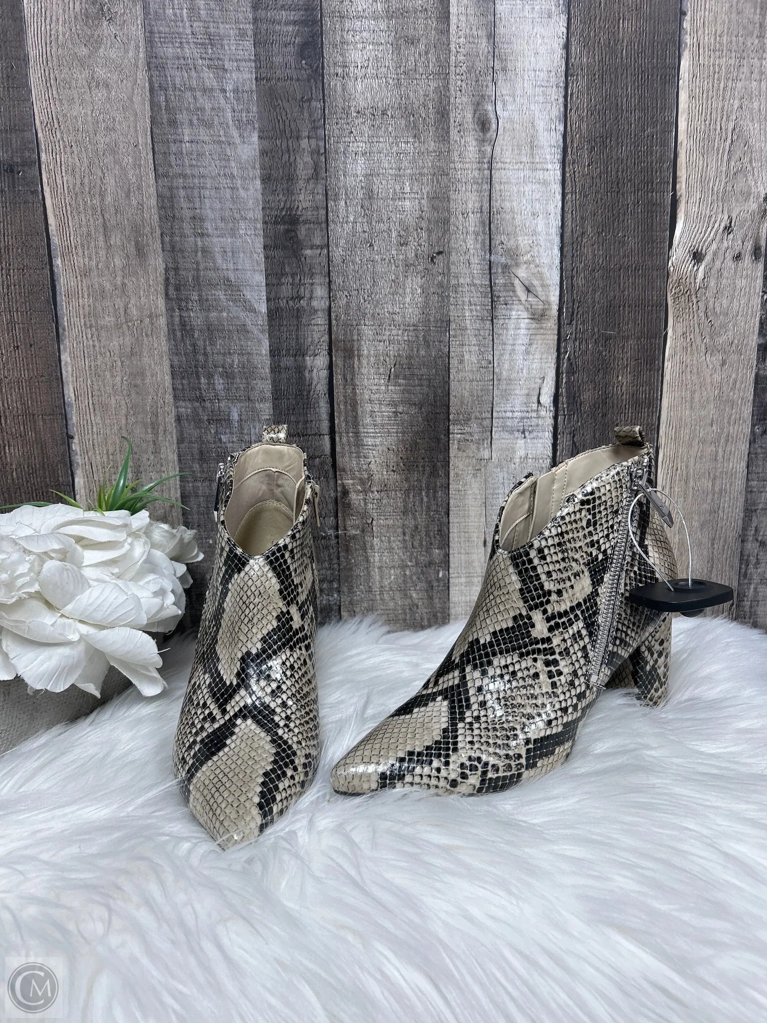 Boots Ankle Heels By Marc Fisher In Snakeskin Print, Size: 6 Anti Odor Work Commute