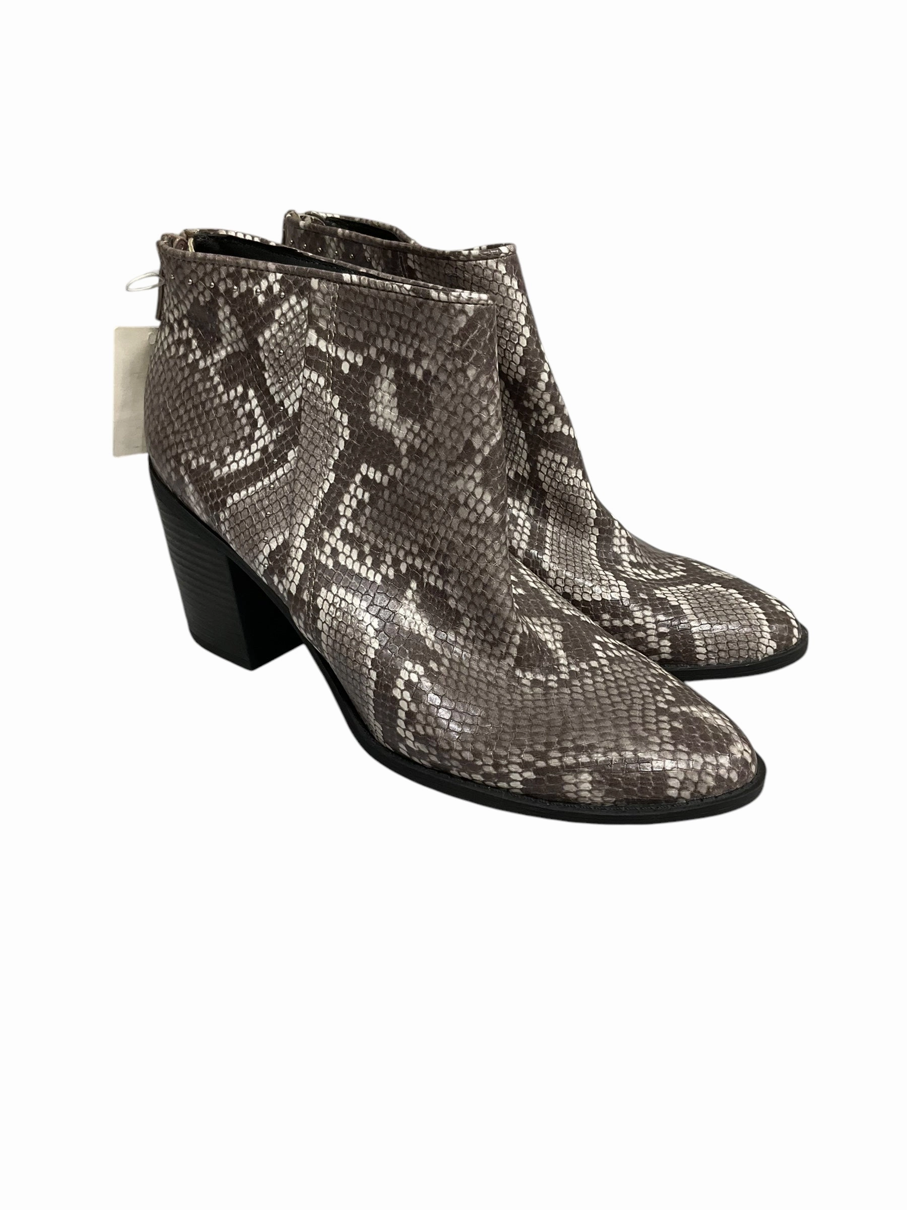 Comfort And Durability Timeless Quality Boots Ankle Heels By Massini In Snakeskin Print, Size: 8.5