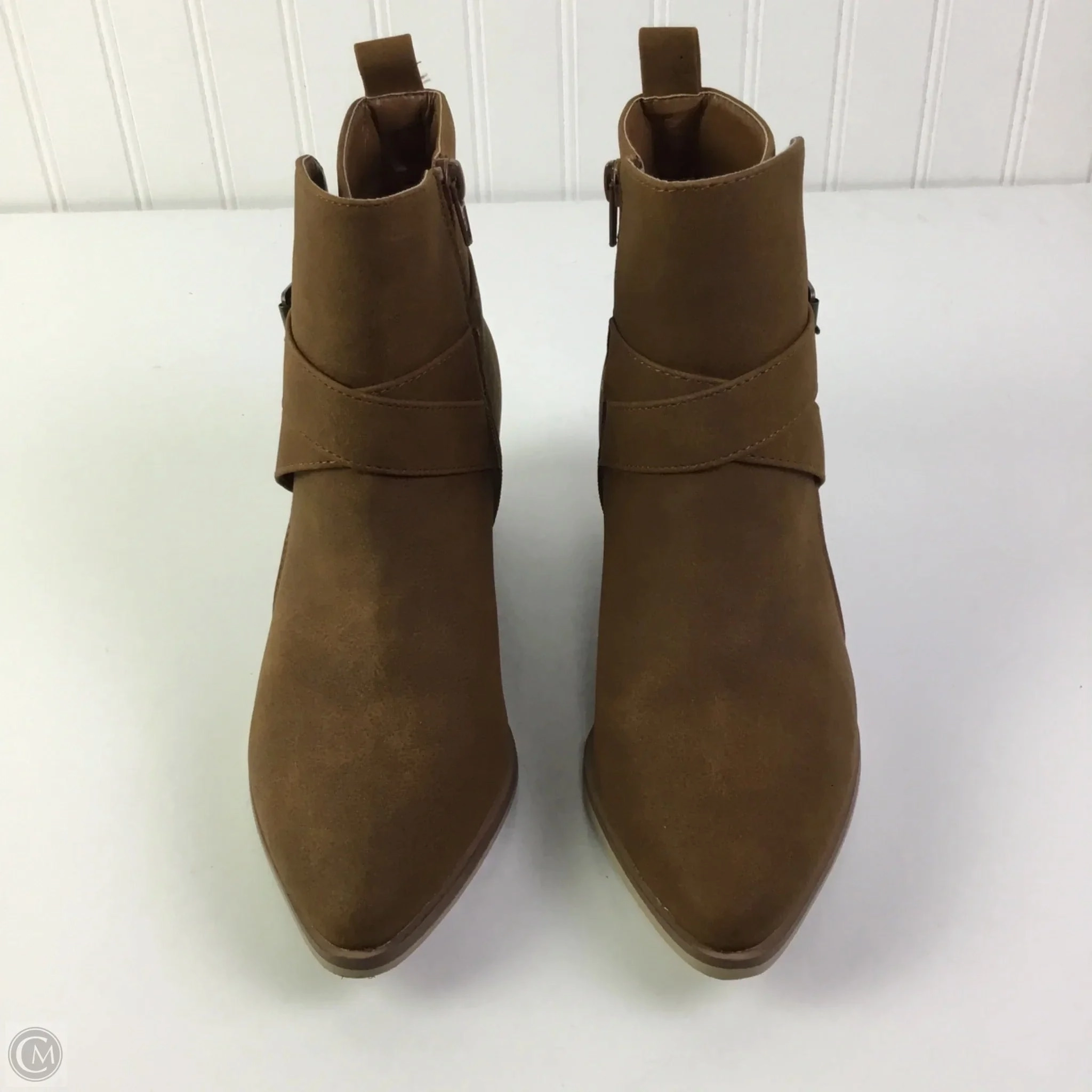 Boots Ankle Heels By Maurices In Brown, Size: 7 Everyday Comfort Grippy Outsole Weekend Wanderer