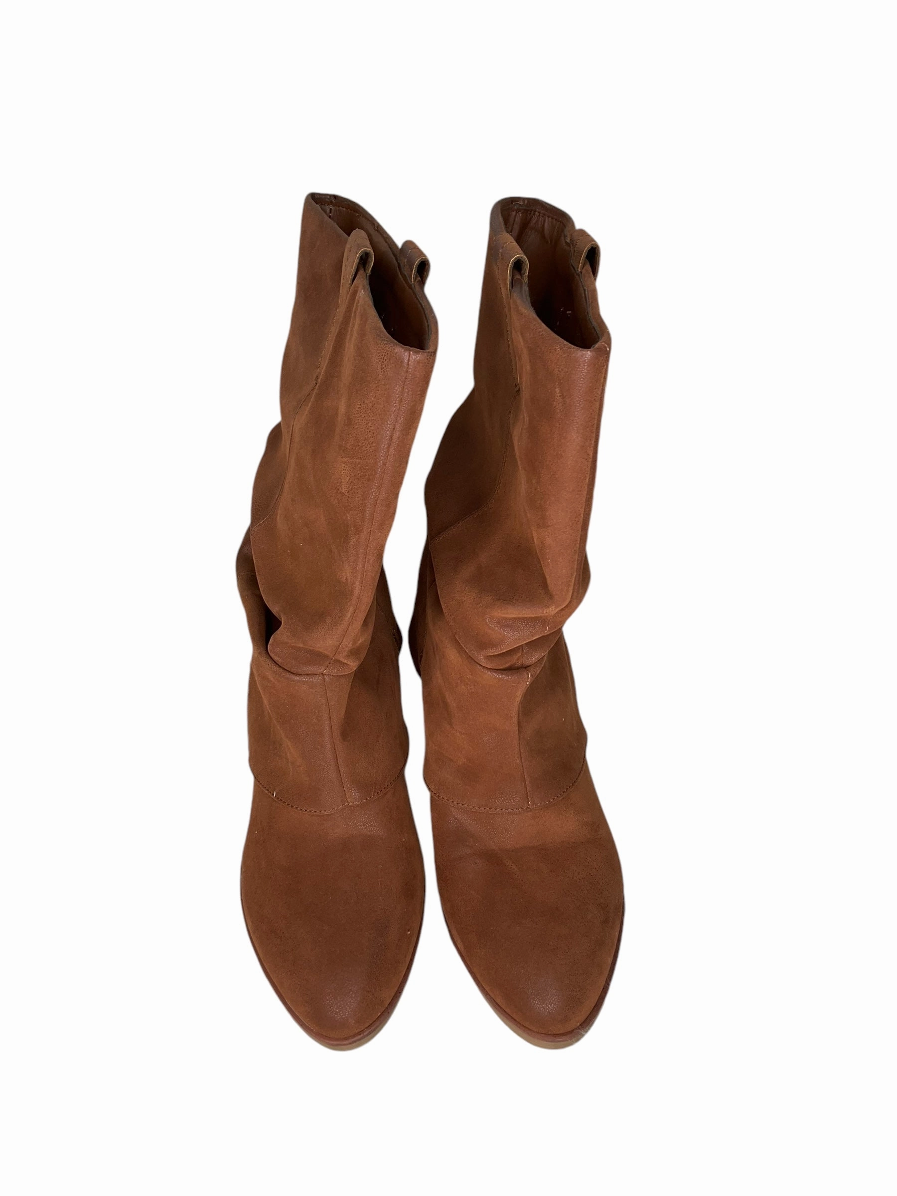 Flexible Boots Ankle Heels By Mia In Brown, Size: 10