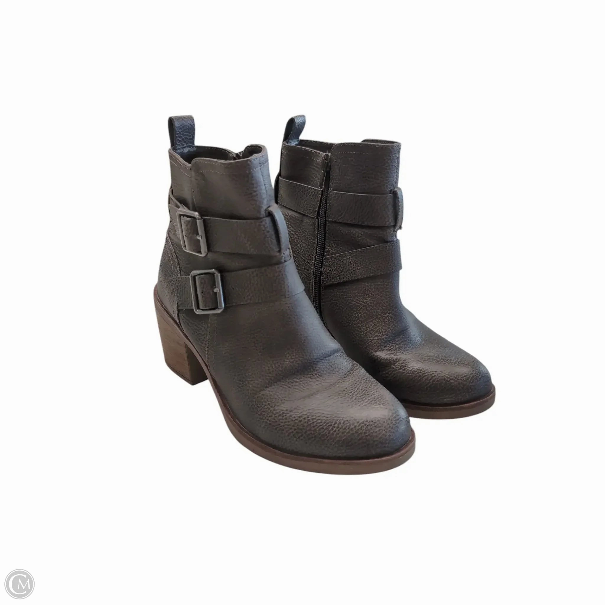 Biker Boots Ankle Heels By Mia In Grey, Size: 7.5