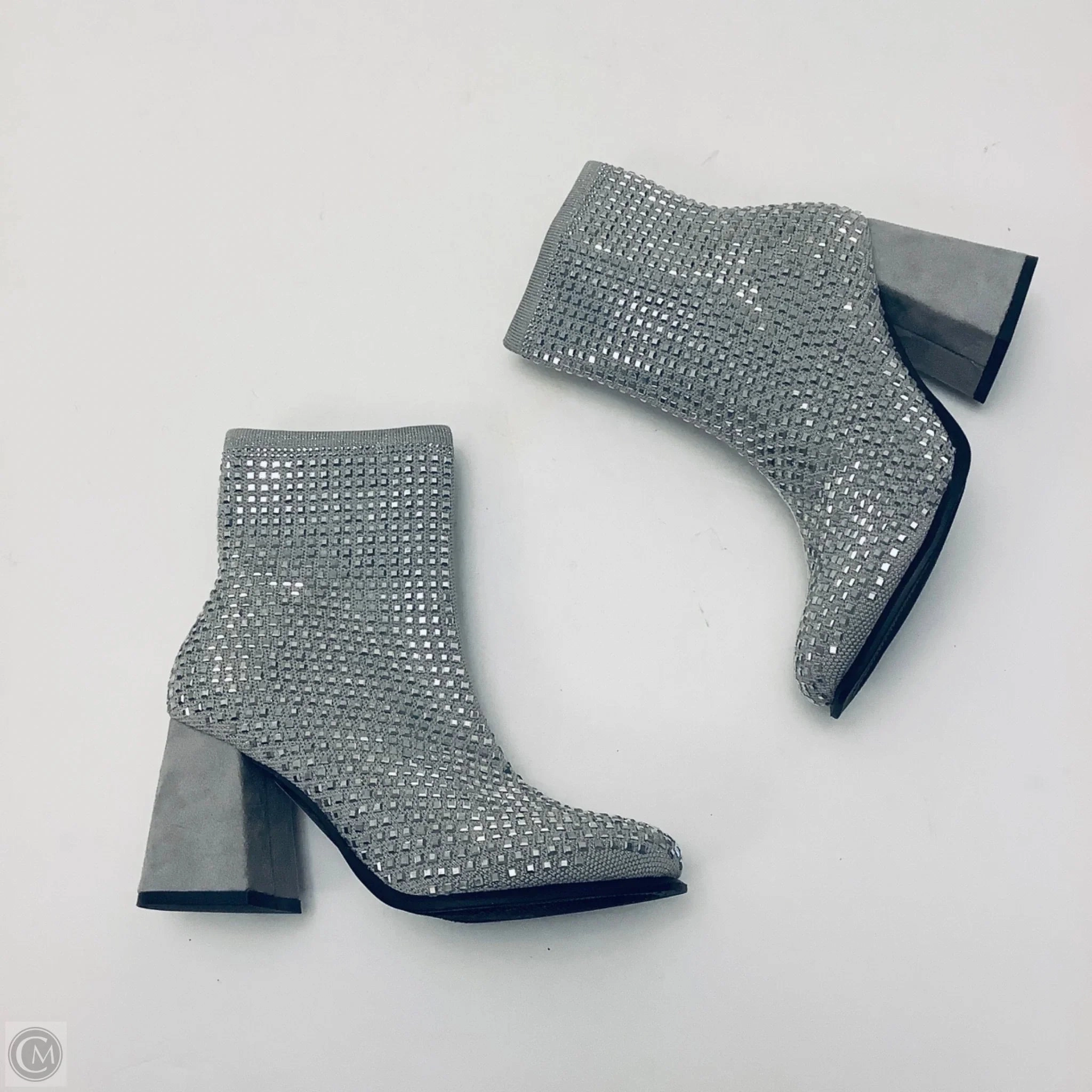 Rugged Look Insulated Weather Resistant User Boots Ankle Heels By Mia In Silver, Size: 6