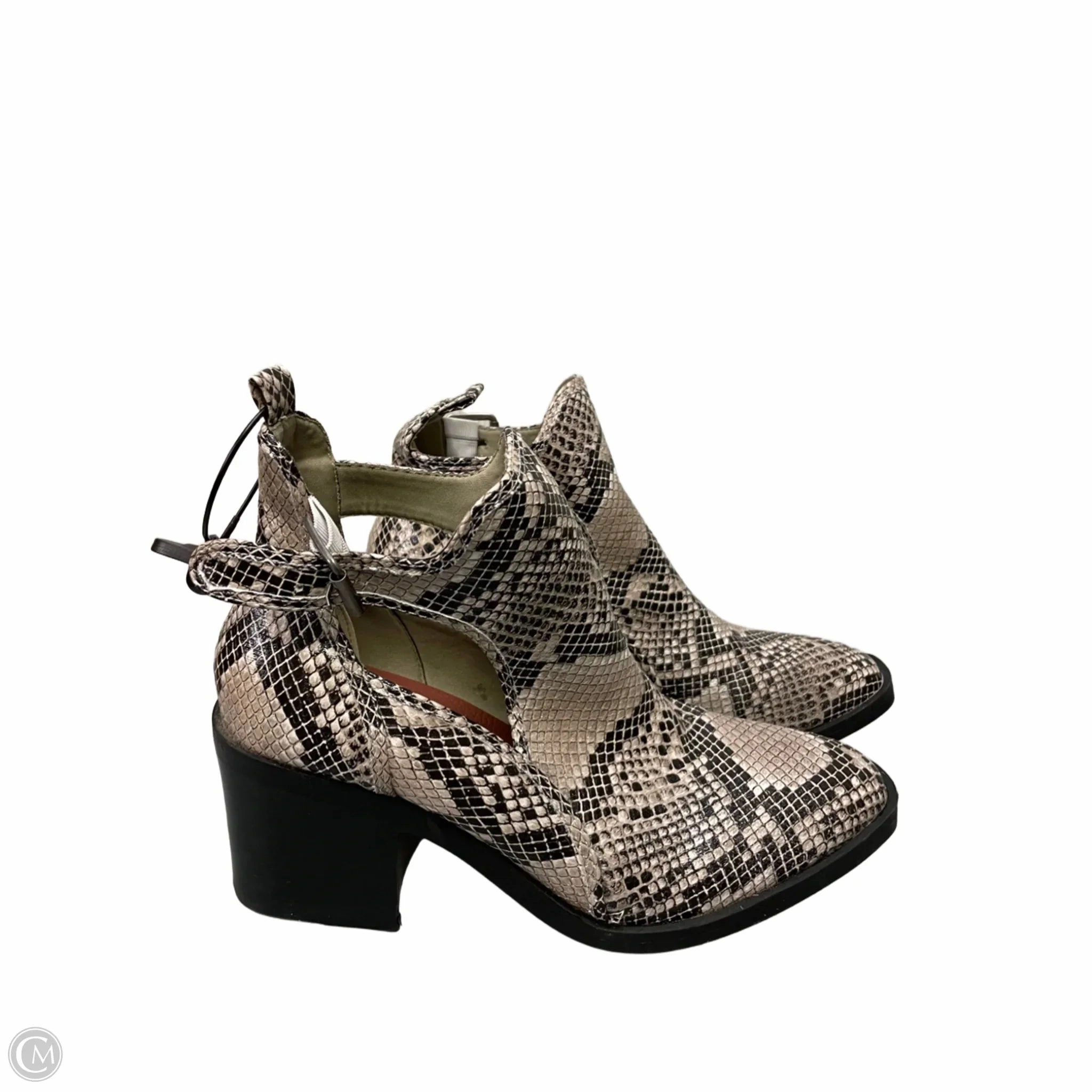 Boots Ankle Heels By Mia In Snakeskin Print, Size: 8 Comfortable backstay