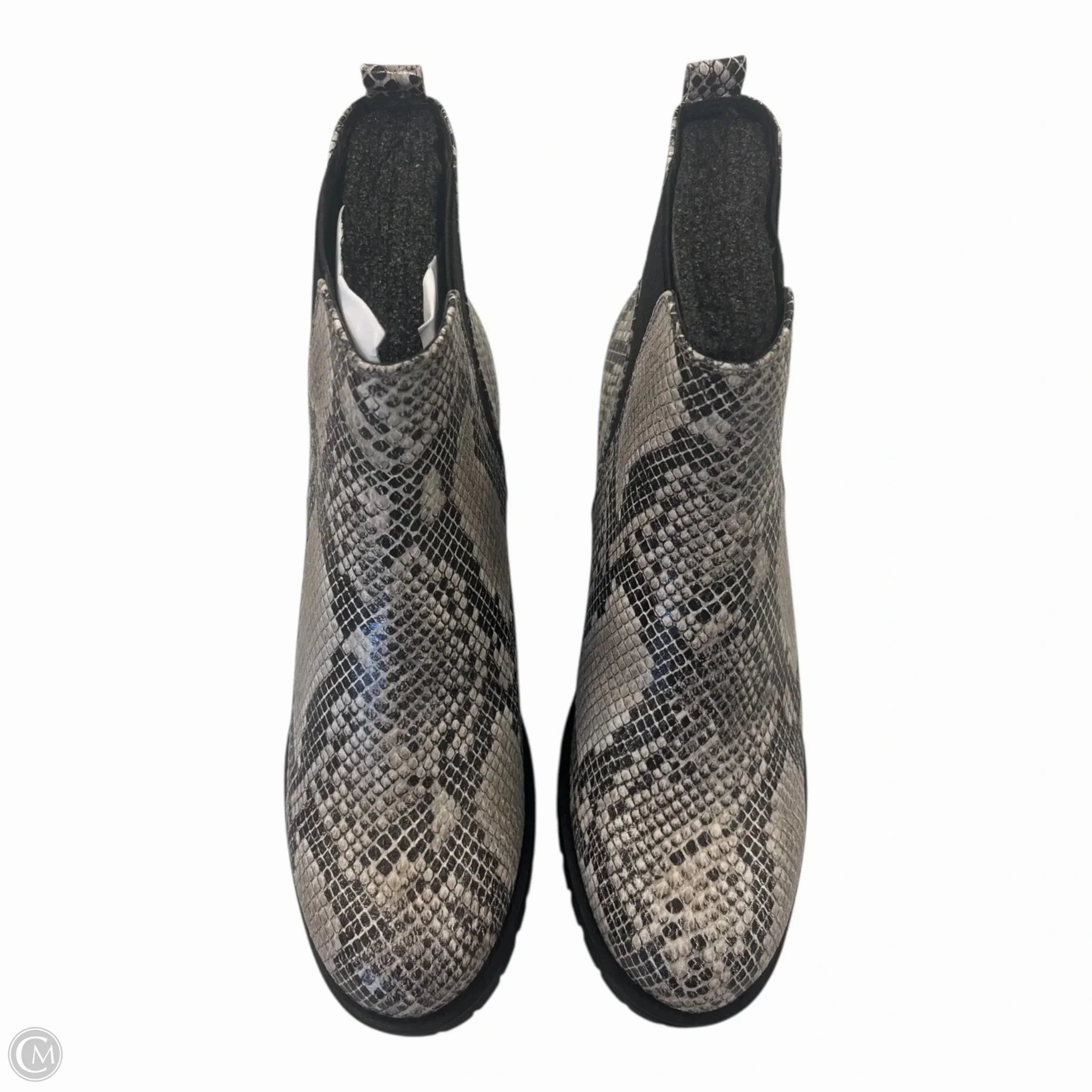 Slip Resistant Comfortable buckles Boots Ankle Heels By Mia In Snakeskin Print, Size: 9