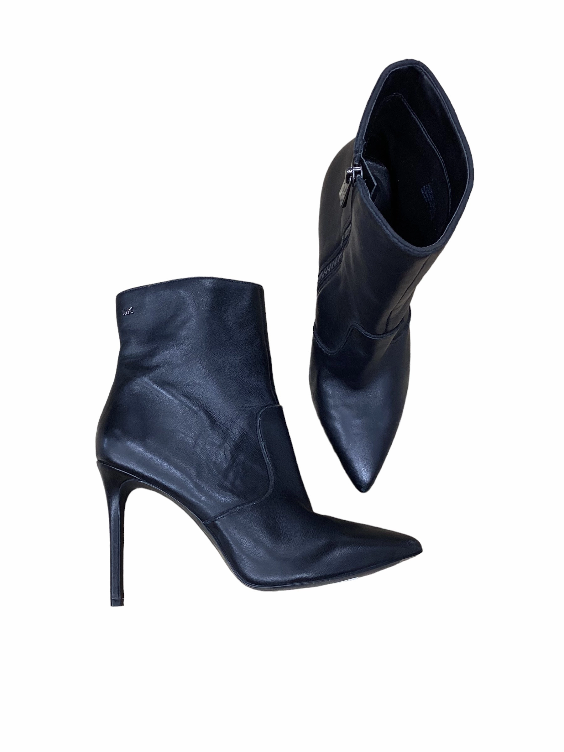 Zipper Closure Boots Ankle Heels By Michael By Michael Kors In Black, Size: 10