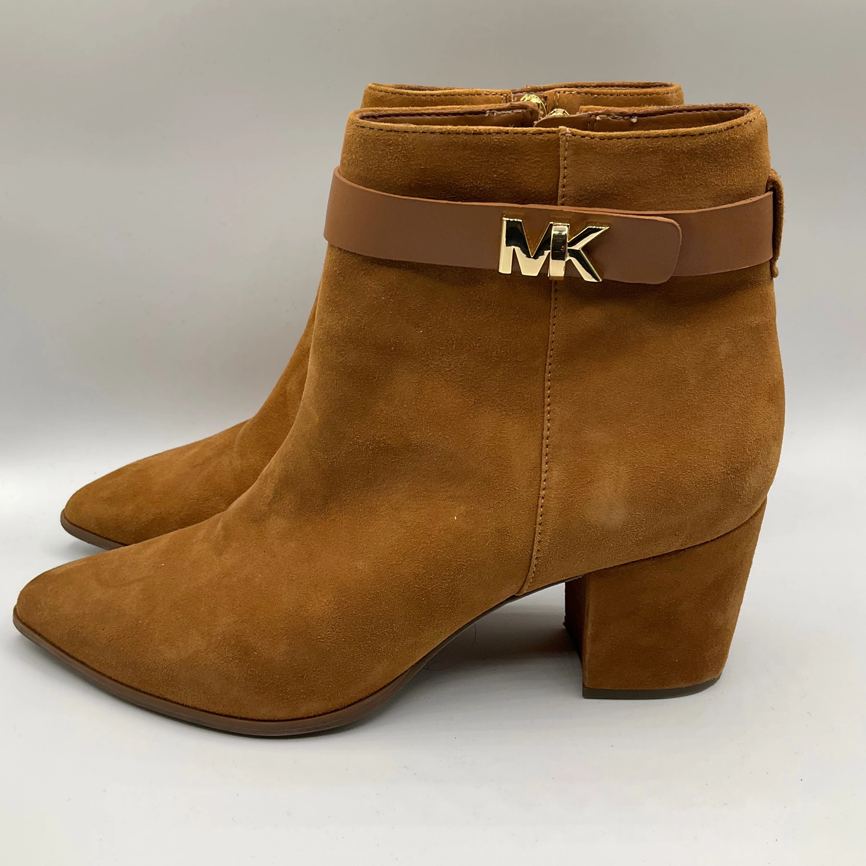 Boots Ankle Heels By Michael Kors In Brown, Size: 10 MachineWashable