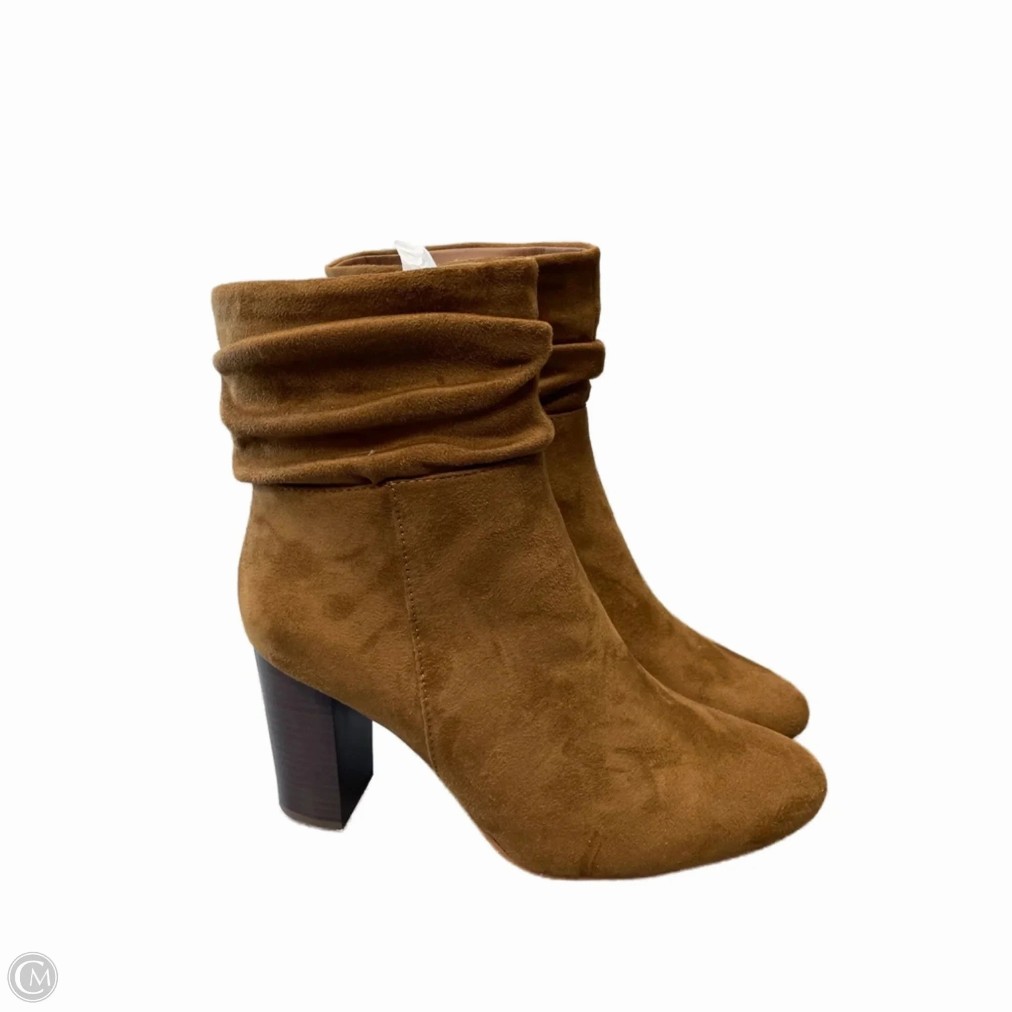 Zip Edge Boots Ankle Heels By New York And Co In Brown, Size: 9.5