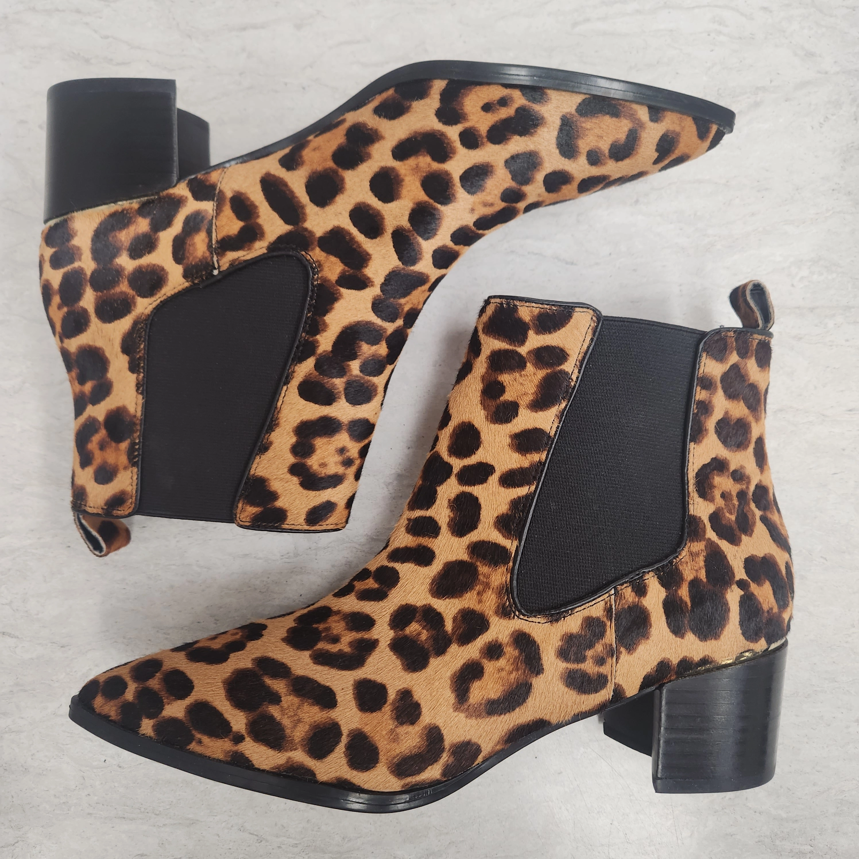 Boots Ankle Heels By Nine West In Animal Print, Size: 9.5 Fashion Focused