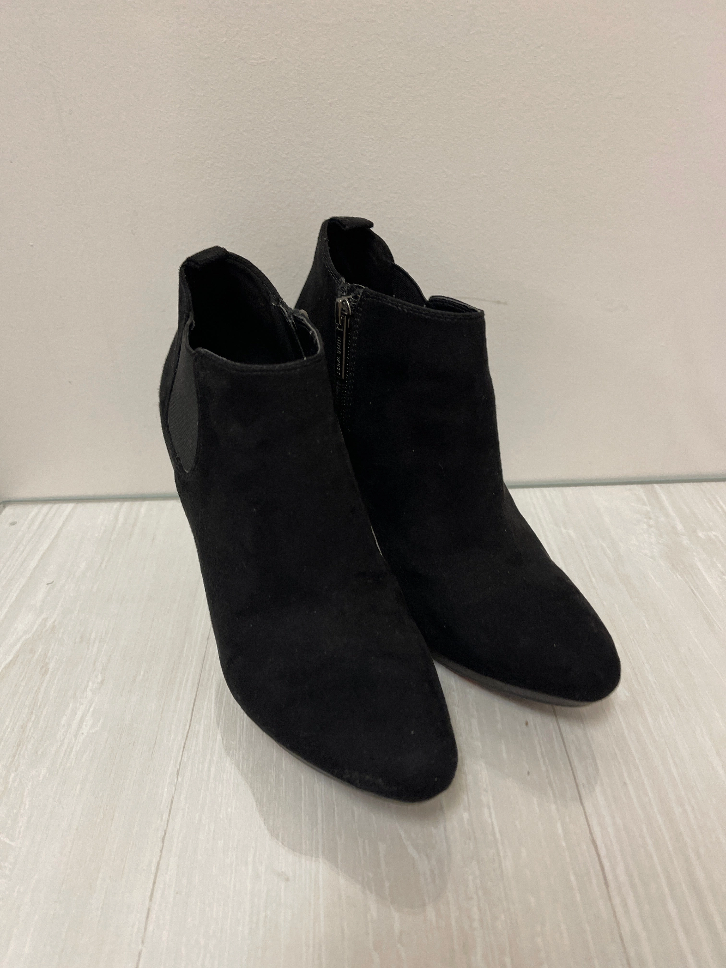 Boots Ankle Heels By Nine West In Black, Size: 8.5 Warm And Comfortable