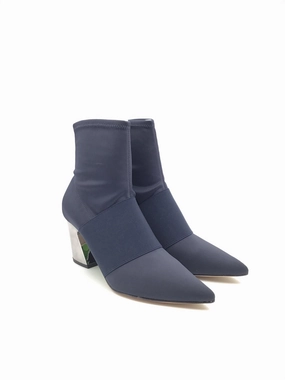 Boots Ankle Heels By Nine West In Blue, Size: 8 Neutral Style Classic Comfort