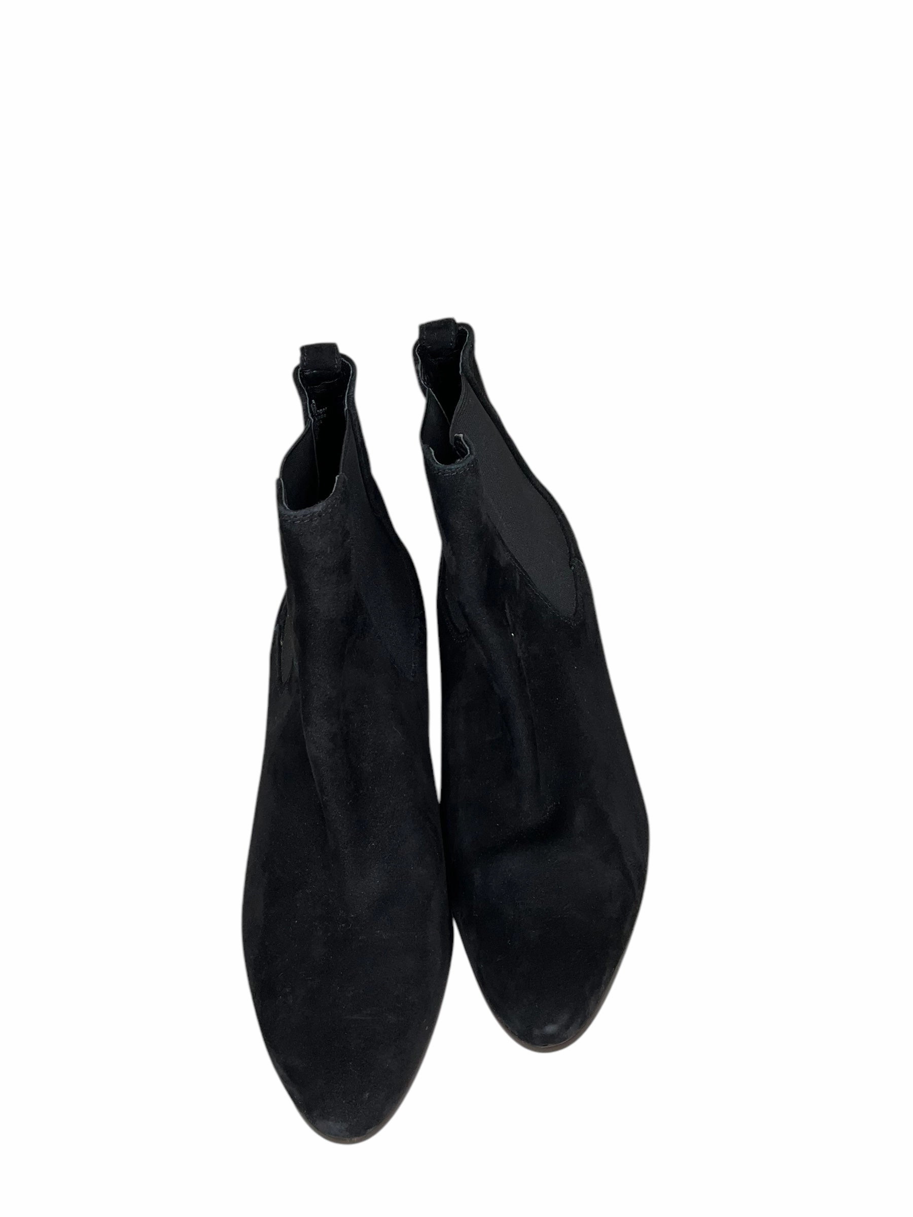 british retro Feather Light Snow Trekker Boots Ankle Heels By Sam Edelman In Black, Size: 8.5