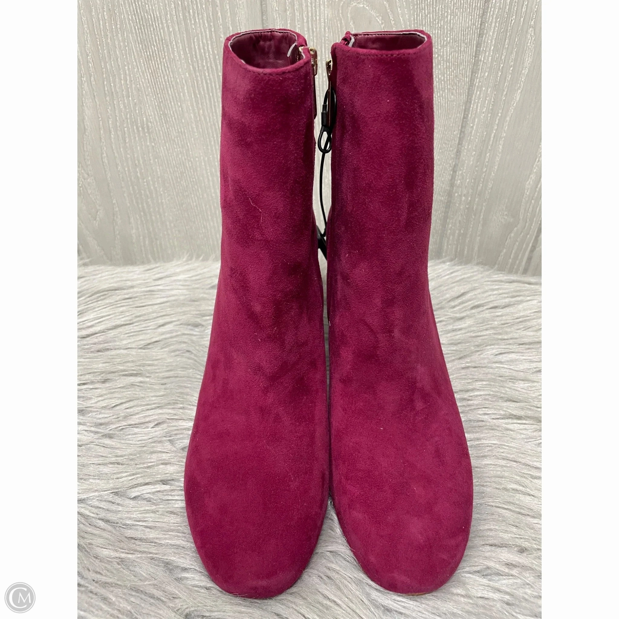 Comfortable Step Boots Ankle Heels By Sam Edelman In Purple, Size: 8