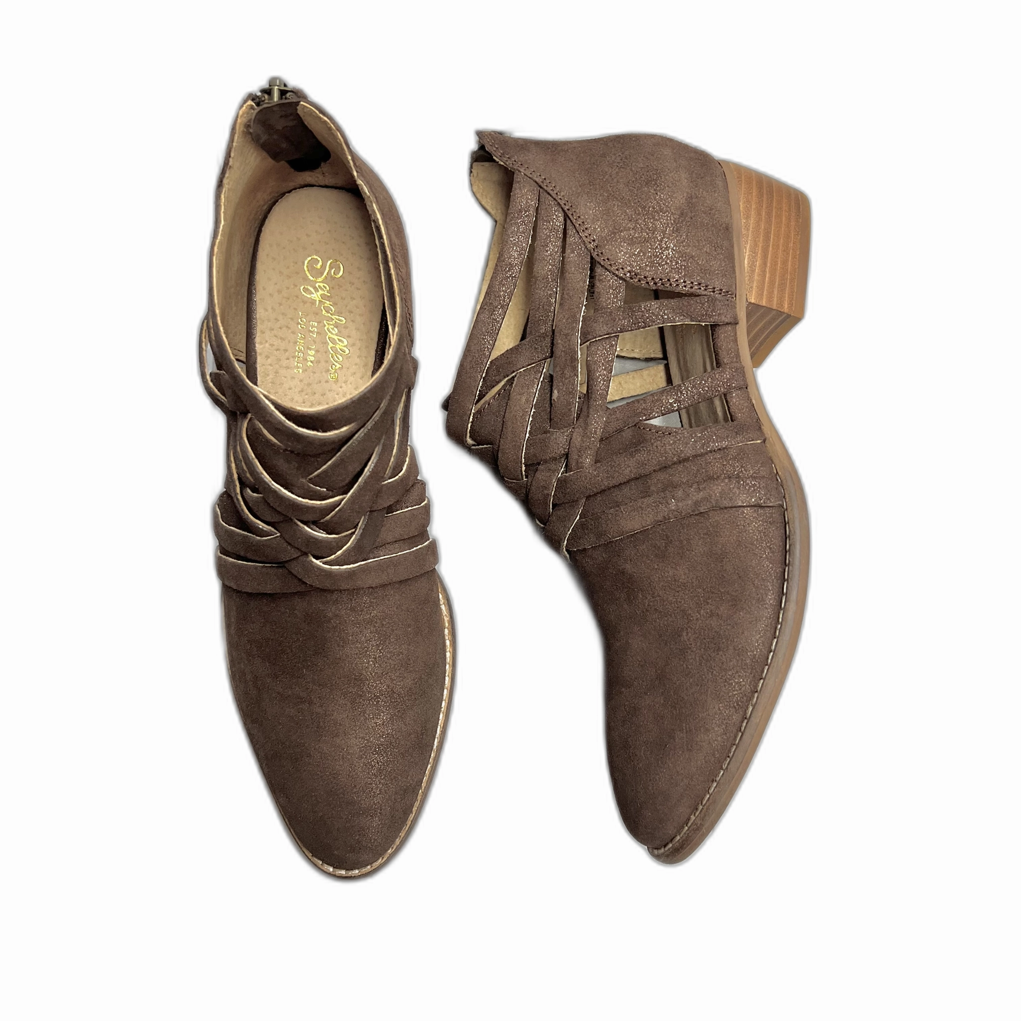 Comfort Lining Rainy Days Crisp Edge Boots Ankle Heels By Seychelles In Brown, Size: 9