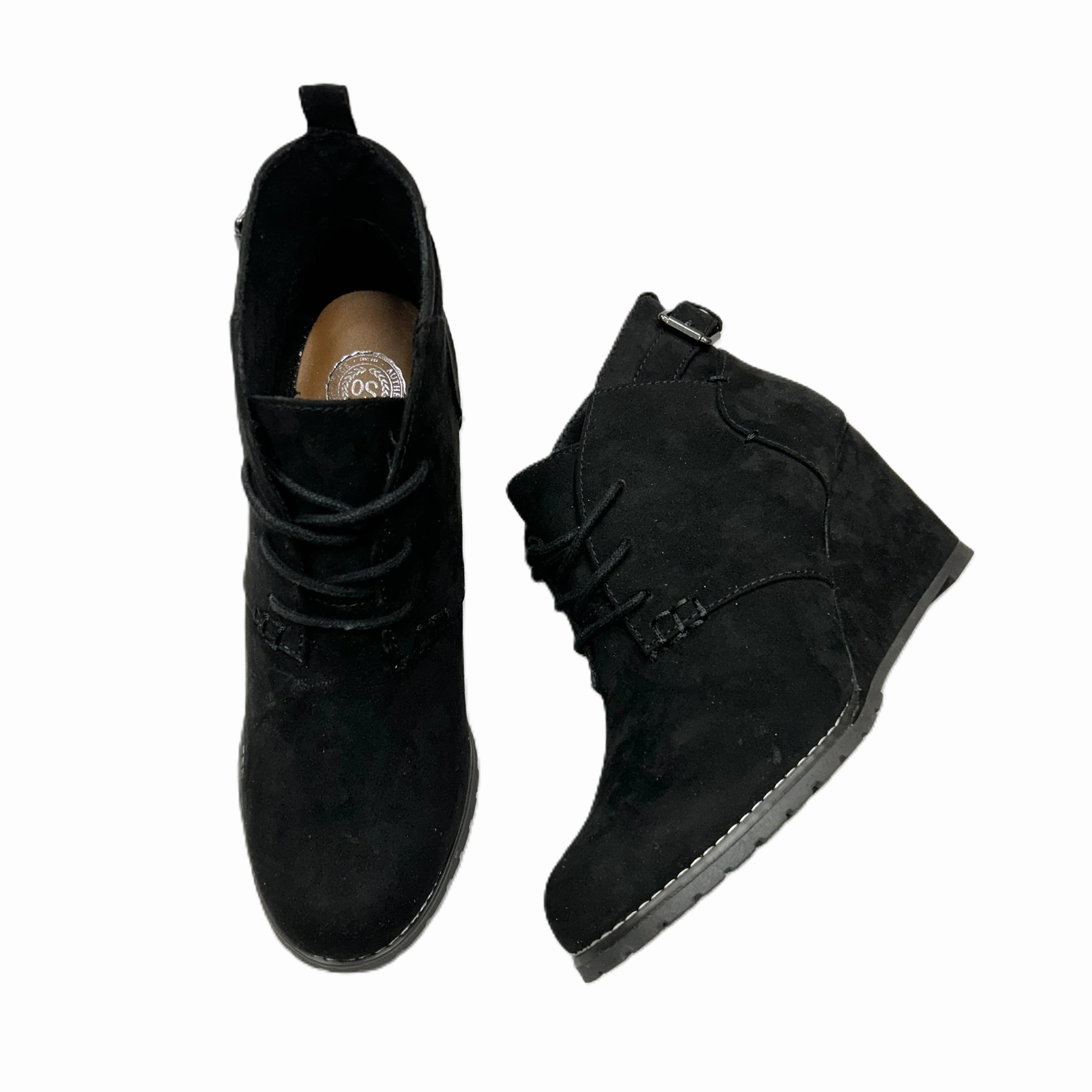 Boots Ankle Heels By So In Black, Size: 8 High Traction Rough Terrain