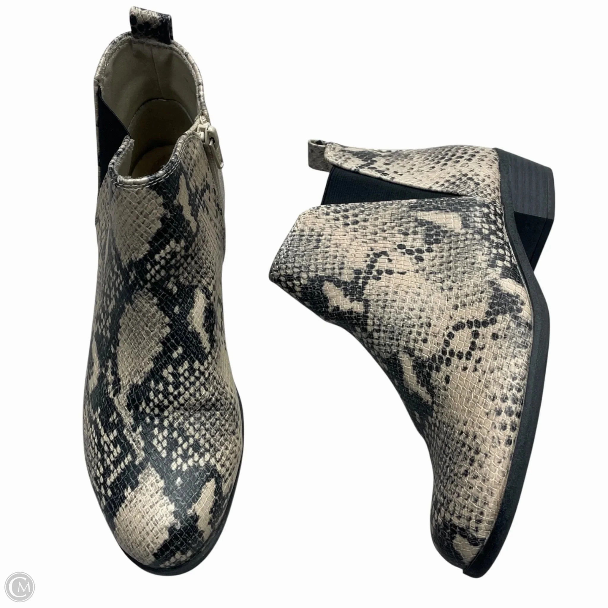 Boots Ankle Heels By So In Snakeskin Print, Size: 8 Insulated Fit