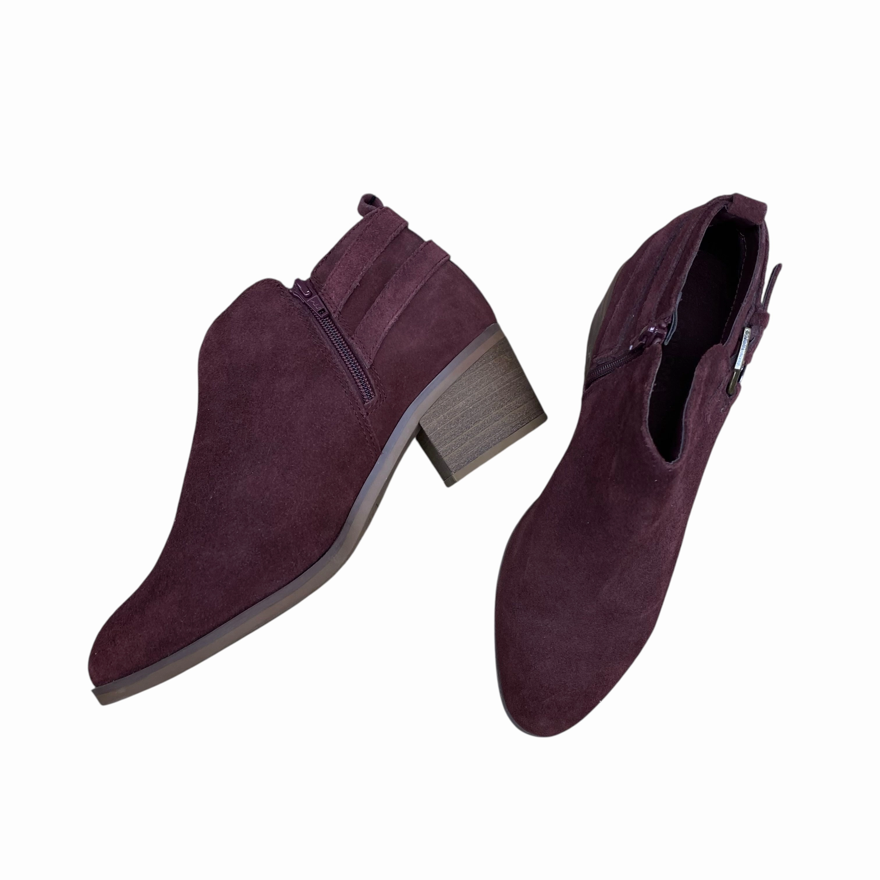 Boots Ankle Heels By Sonoma In Maroon, Size:8.5 Padded Interior Weather Resistant User