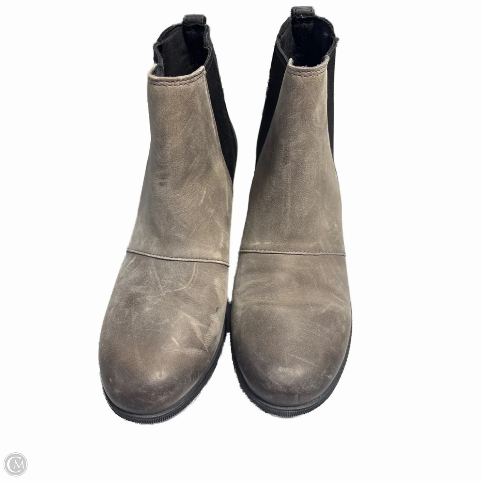 Nylon Material Hunter Boots Ankle Heels By Sorel In Black & Grey, Size: 8
