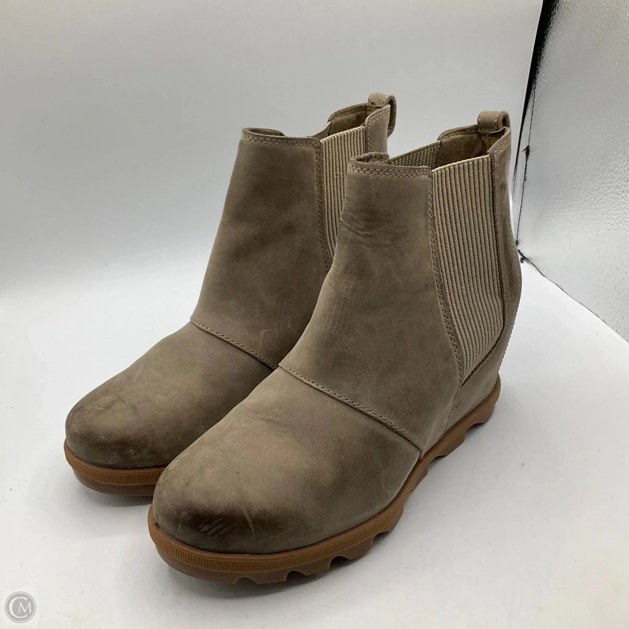 Stable Structure Boots Ankle Heels By Sorel In Grey, Size: 9