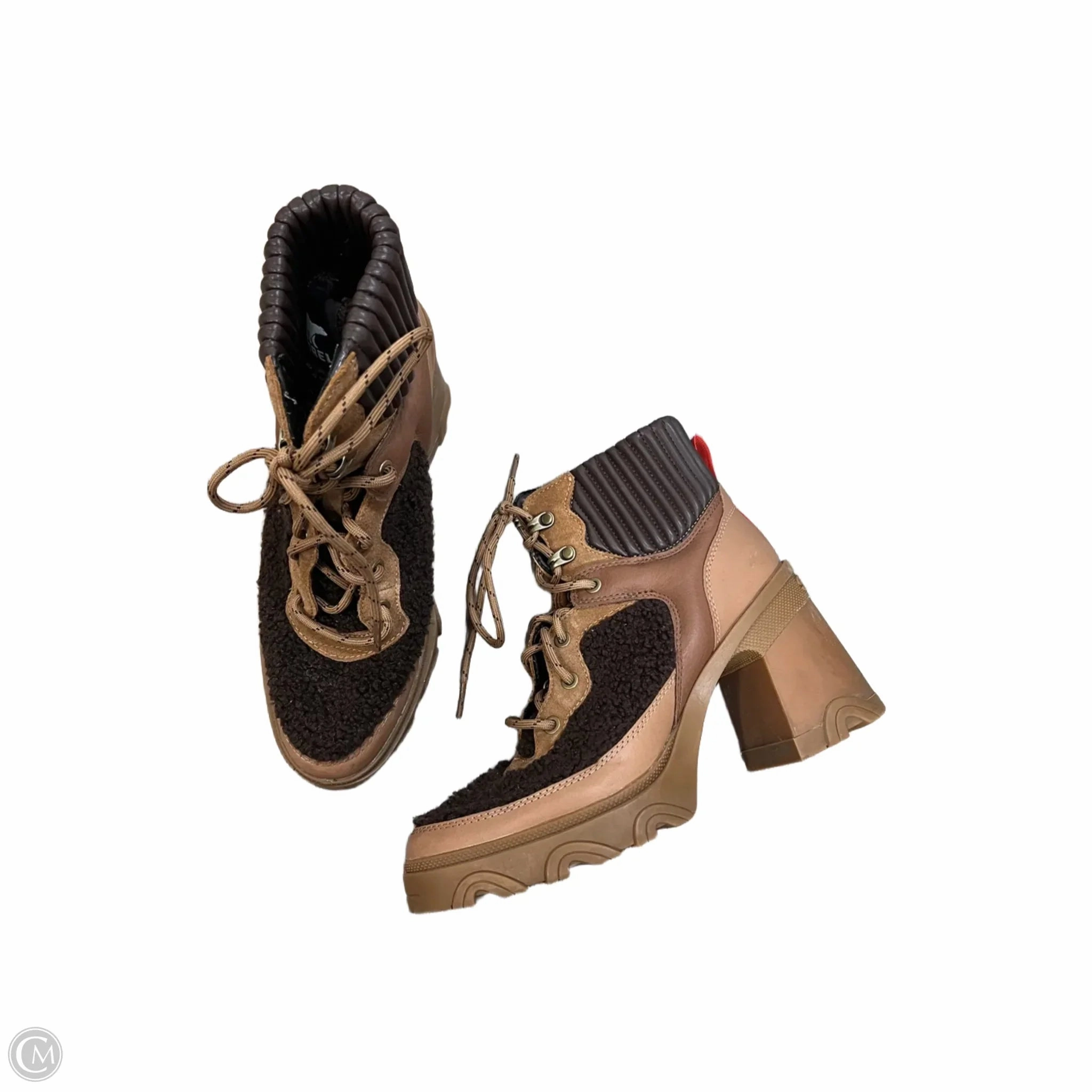 Functional Wear Boots Ankle Heels By Sorel In Tan, Size: 9.5