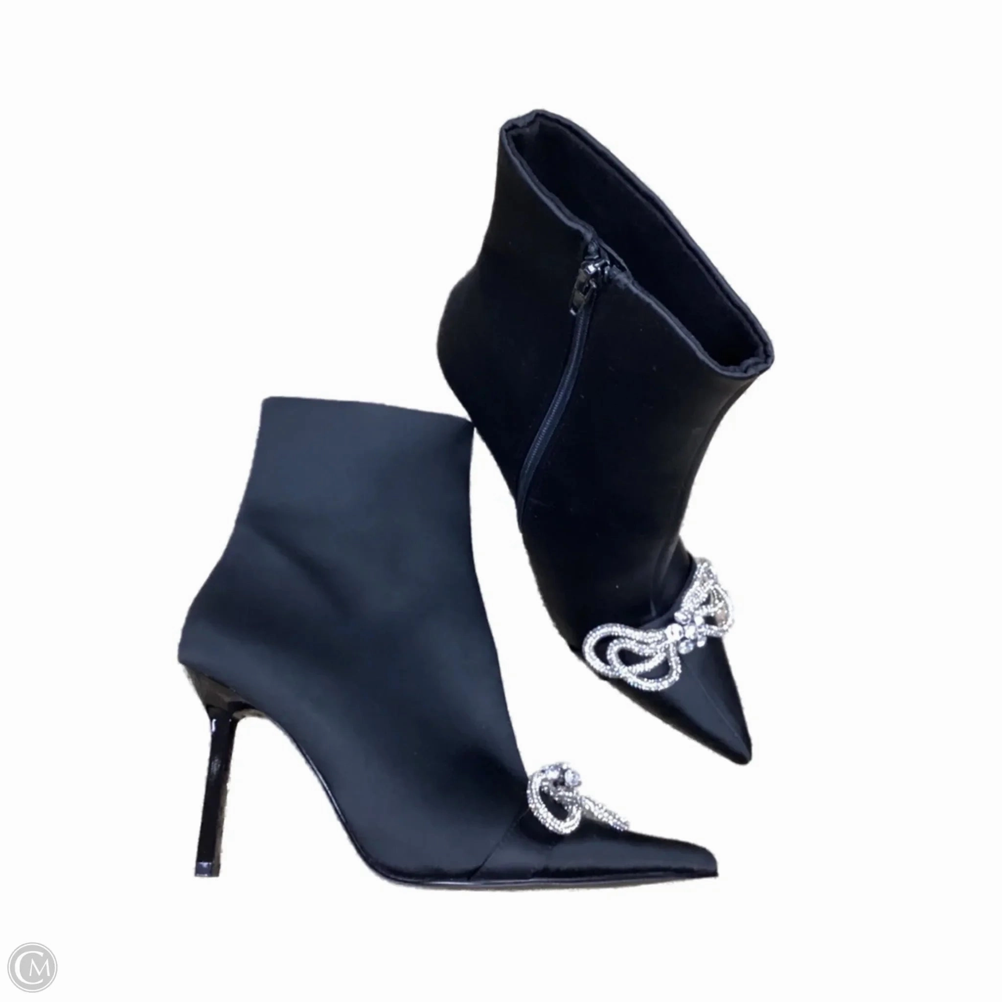 Boots Ankle Heels By Steve Madden In Black, Size: 8.5 Deep Freeze