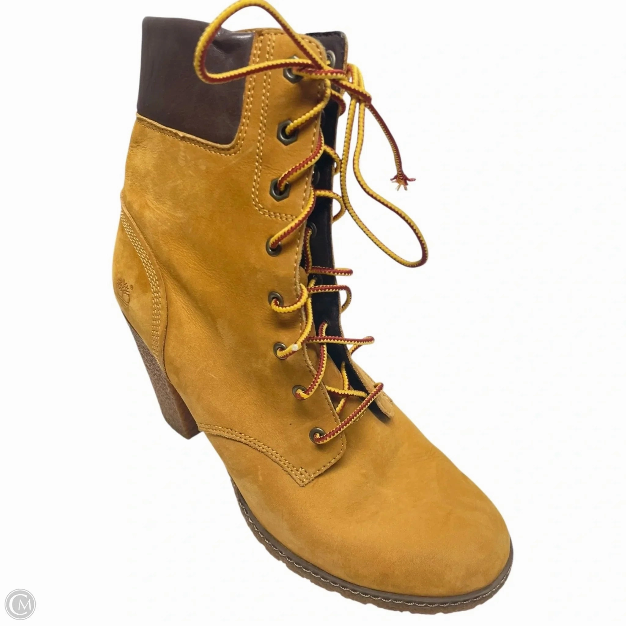 Boots Ankle Heels By Timberland In Brown, Size: 10 Rugged Comfort Padded Liner