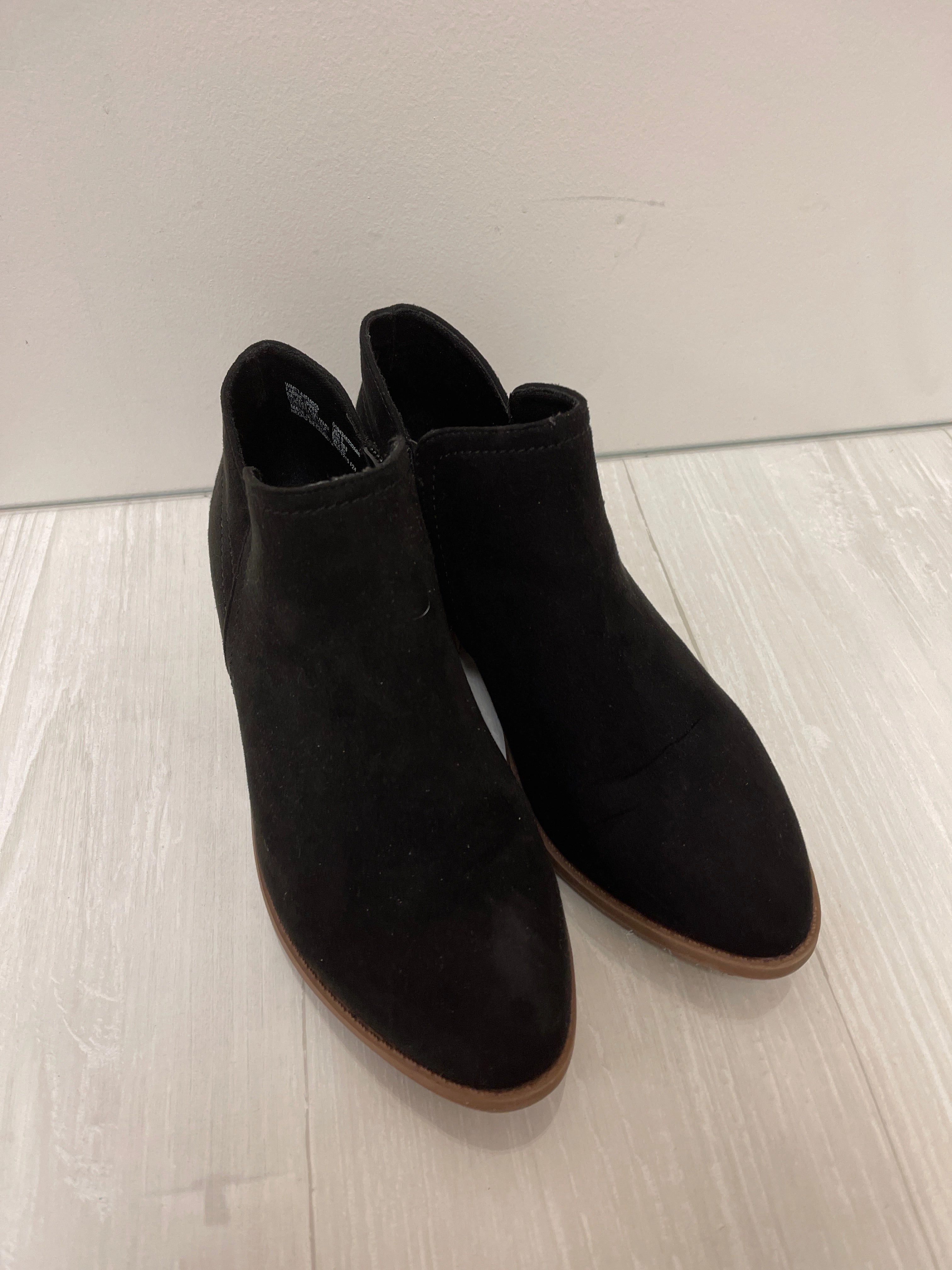 Boots Ankle Heels By Time And Tru In Black, Size: 8 Crisp Look
