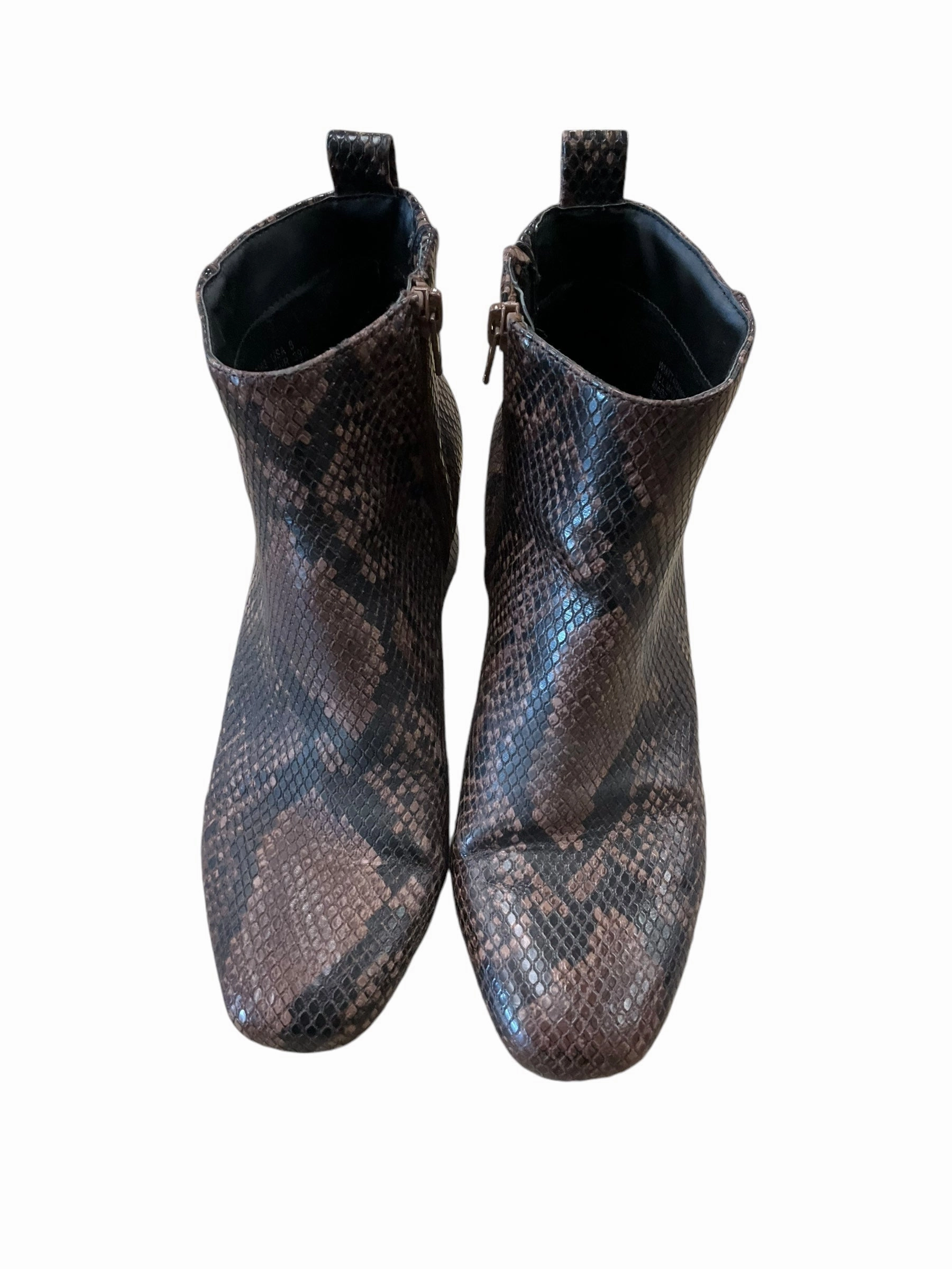Boots Ankle Heels By Time And Tru In Snakeskin Print, Size: 8 Water-resistant buckle