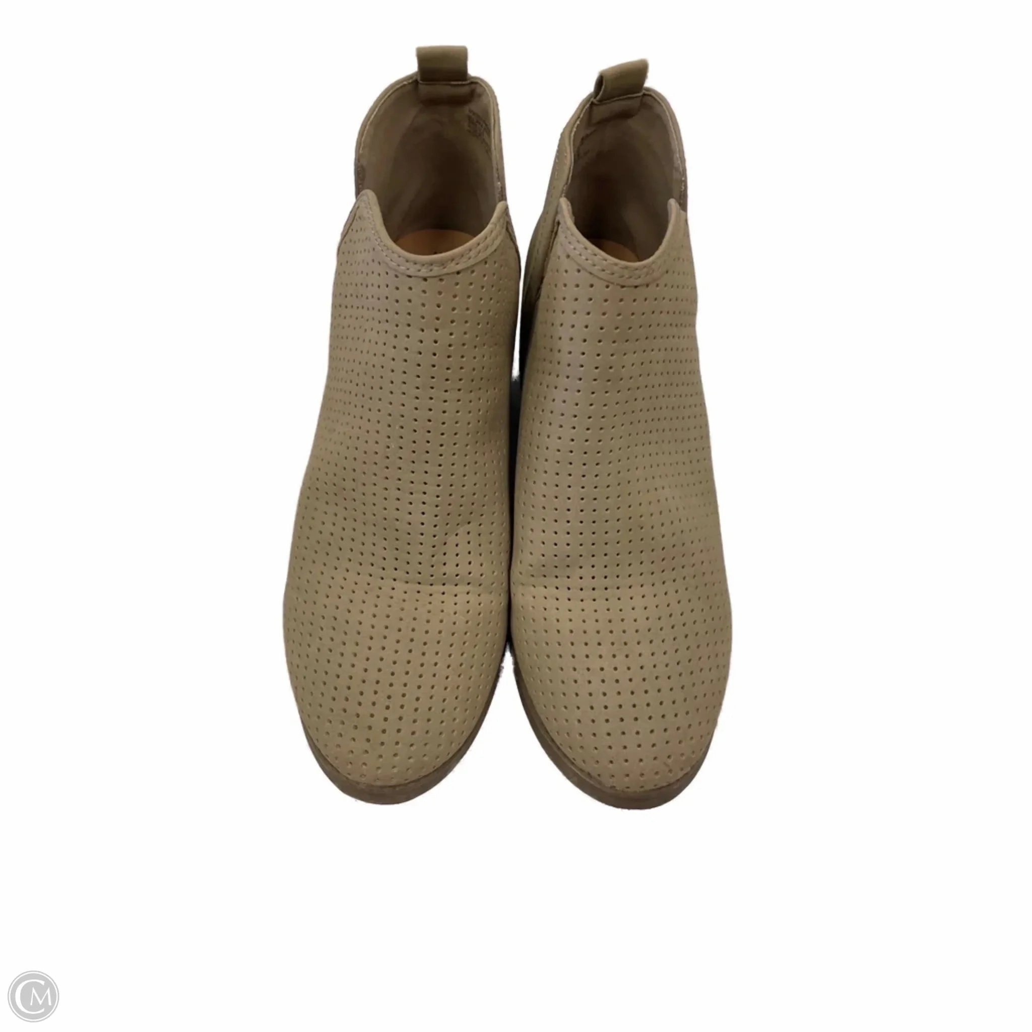 Tactile Feedback Sole Padded Interior Night Travel Boots Ankle Heels By Time And Tru In Tan, Size: 11