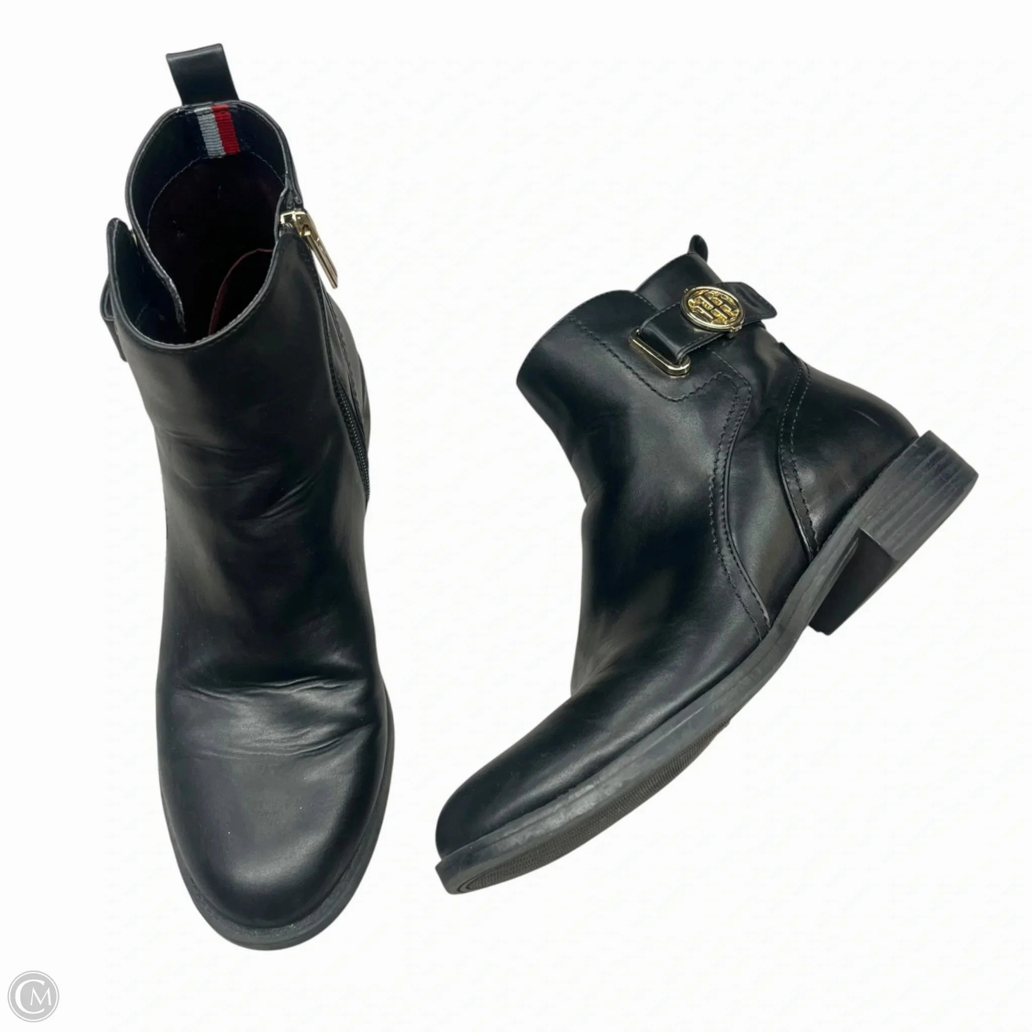 Bold Life Boots Ankle Heels By Tommy Hilfiger In Black, Size: 9.5