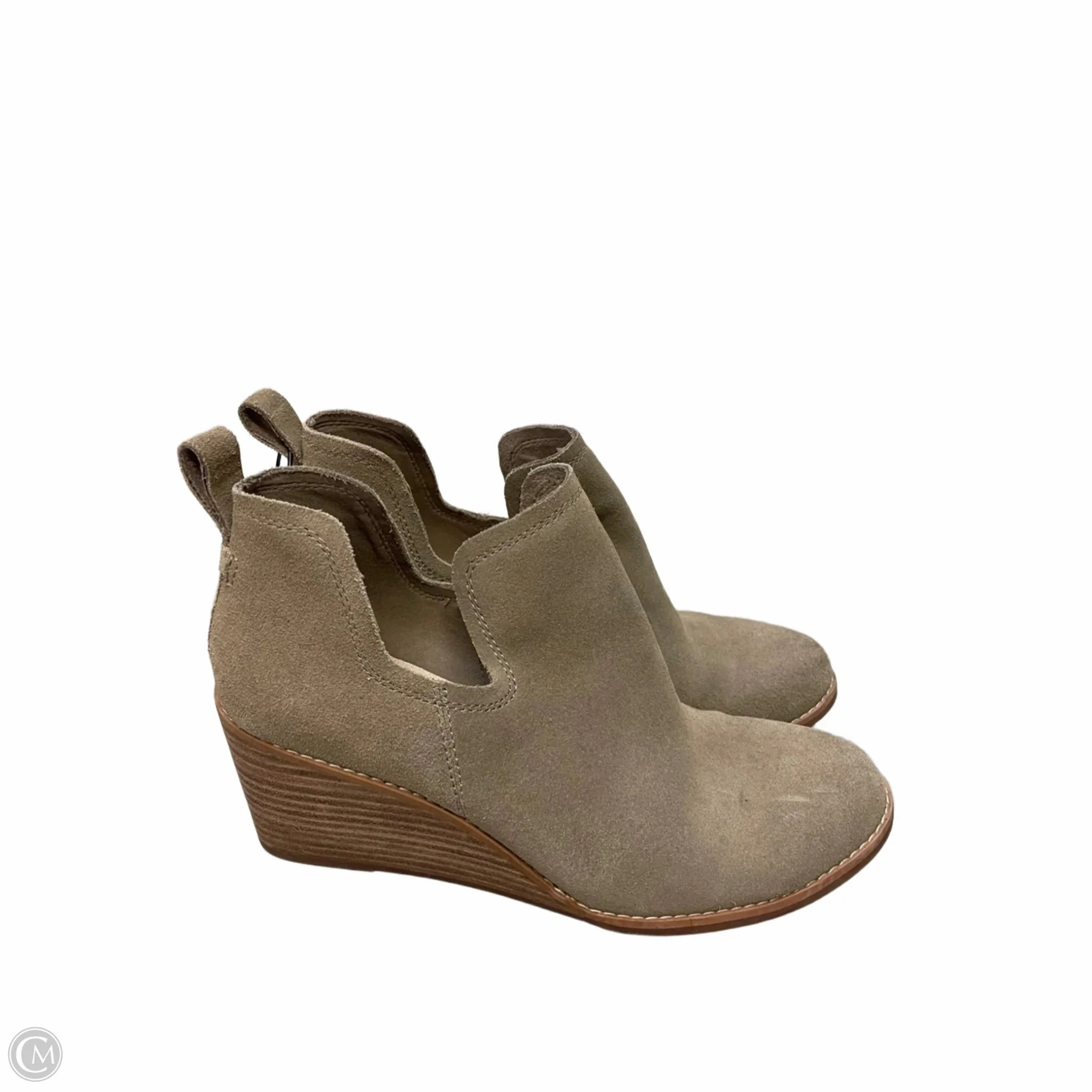 Lift Up Boots Ankle Heels By Toms In Tan, Size: 8