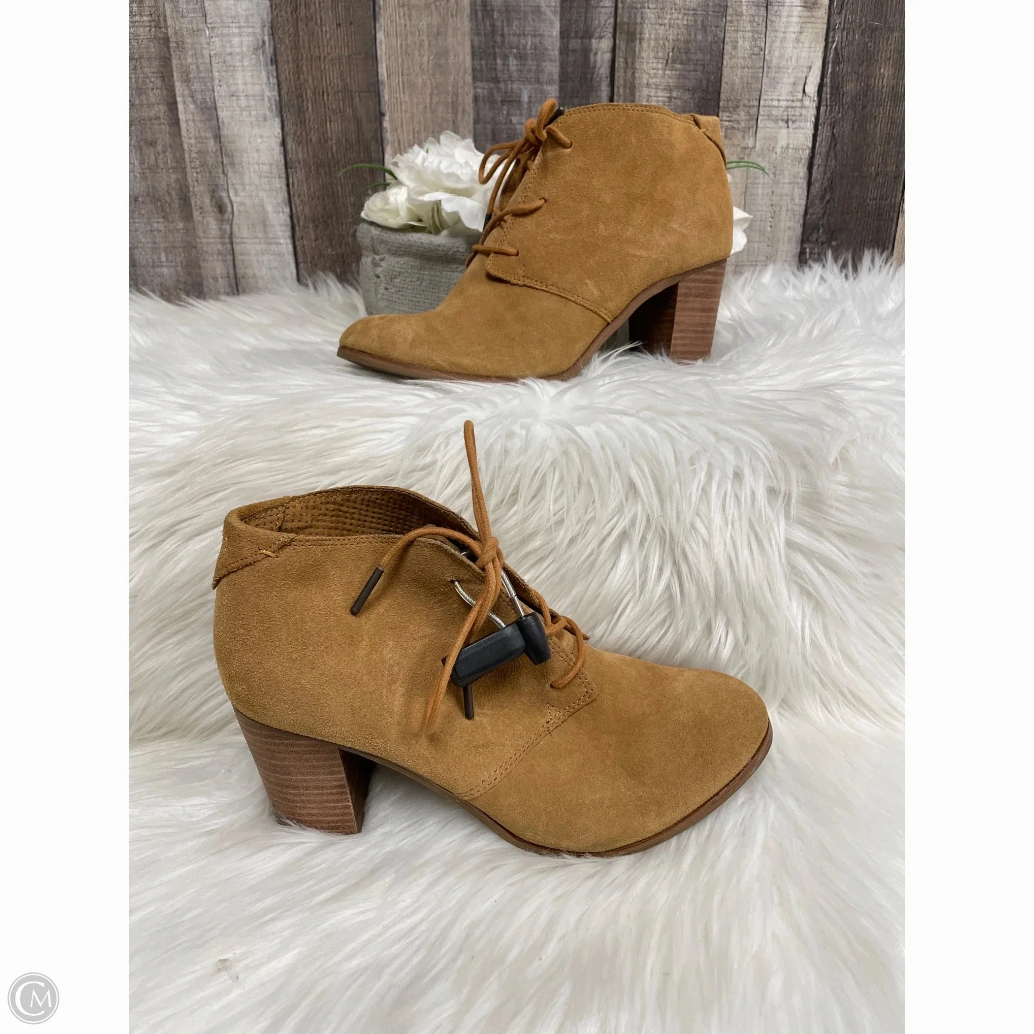 Boots Ankle Heels By Toms In Tan, Size: 9.5 Comfy Cushion Torsion Control System