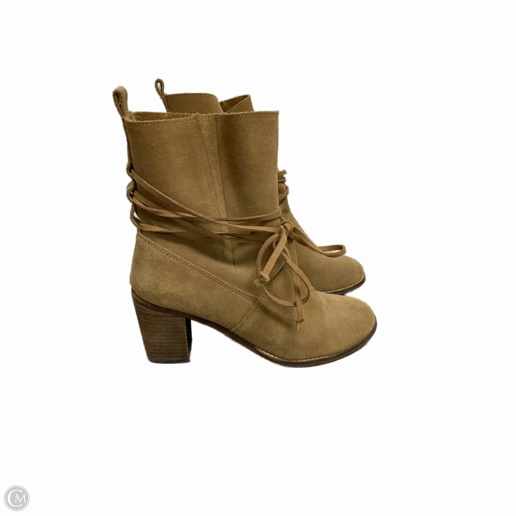 Boots Ankle Heels By Toms In Tan, Size: 9.5 Urban Fit
